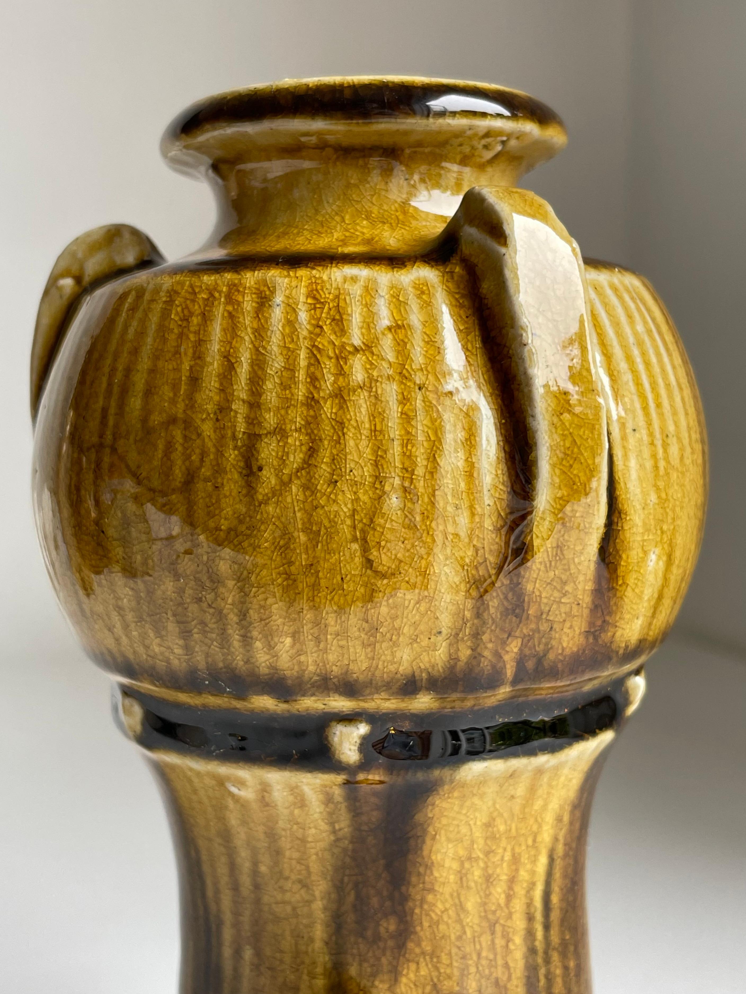 Danish Art Nouveau Ochre Brown Glazed Vase by Kähler, 1930s 4