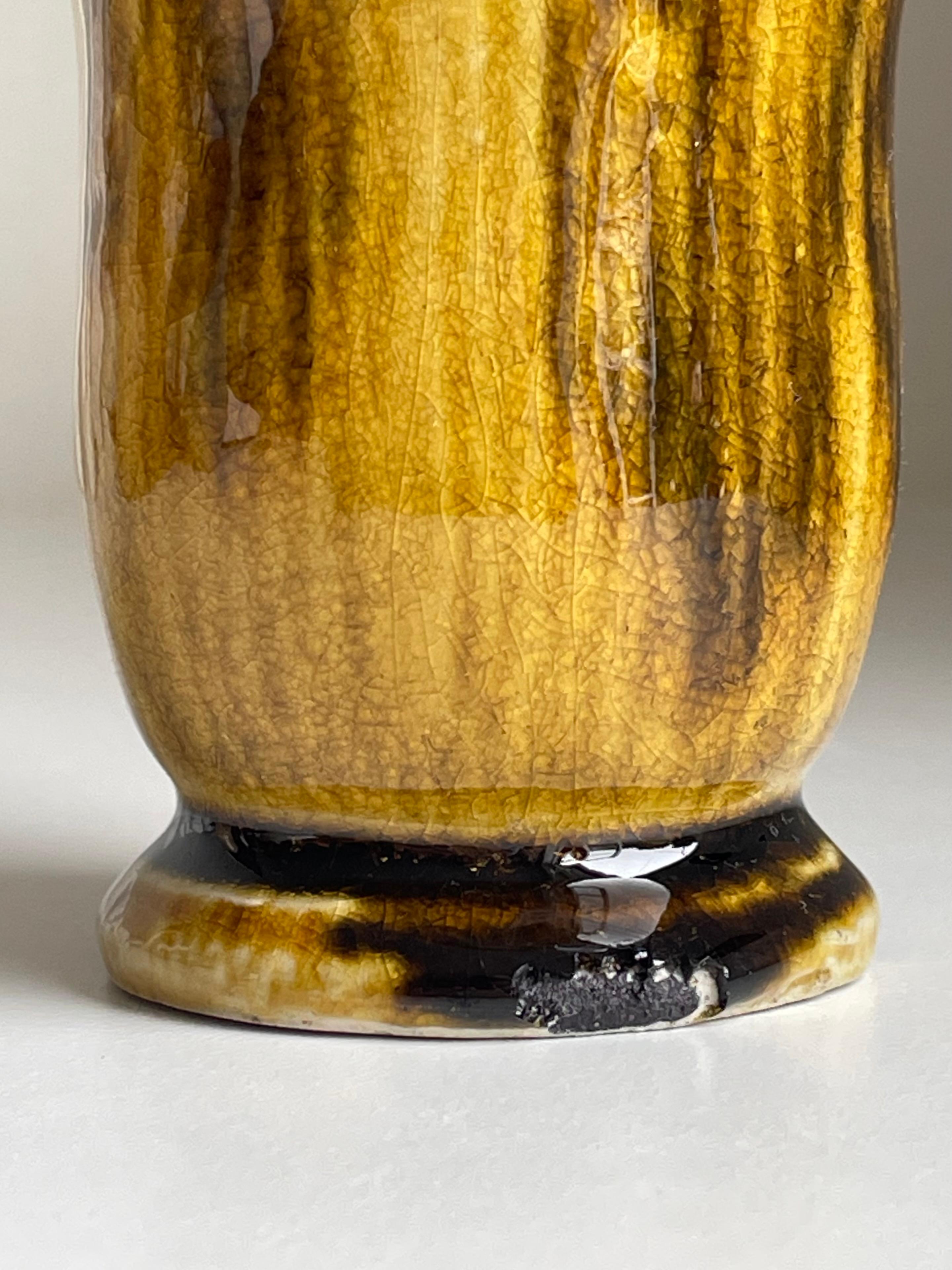 Danish Art Nouveau Ochre Brown Glazed Vase by Kähler, 1930s 7