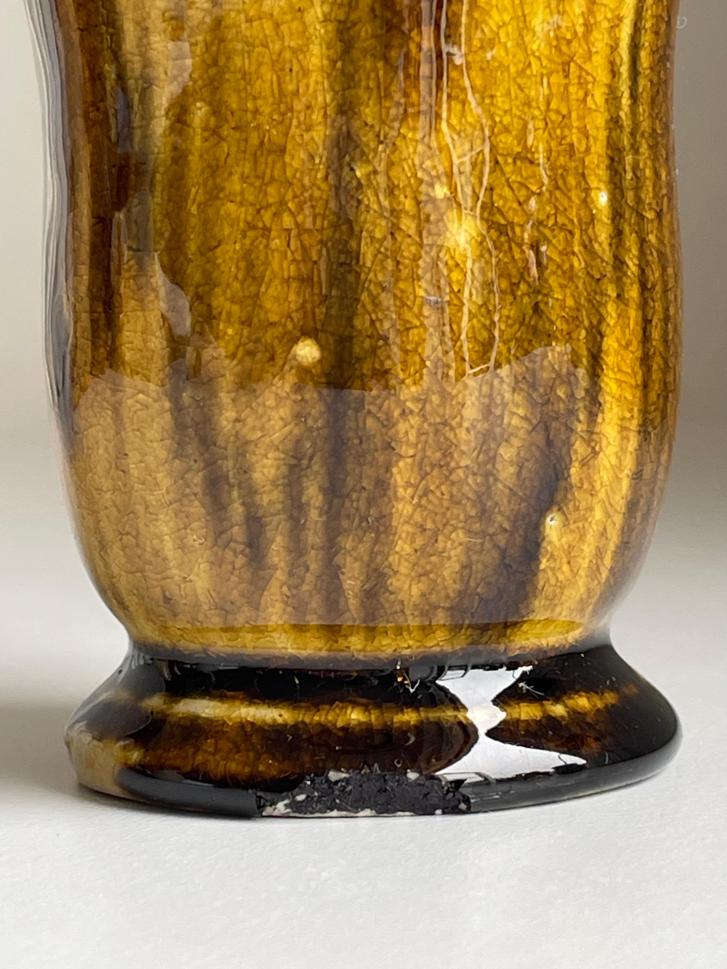 Danish Art Nouveau Ochre Brown Glazed Vase by Kähler, 1930s 8