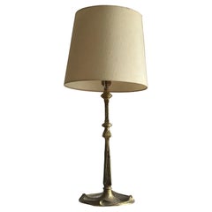 Danish Art Nouveau Table Lamp in Solid Brass, circa 1900