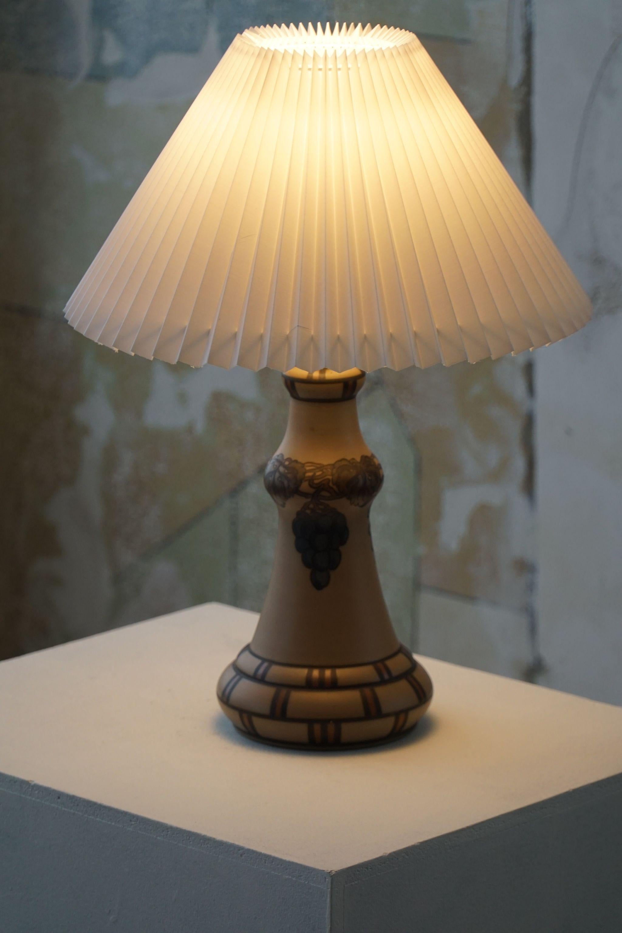 Danish Art Nouveau Table Lamp in Terracotta, Made by L. Hjorth, Bornholm, 1930s 12
