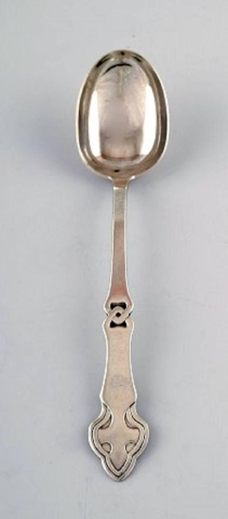 Danish Art Nouveau Two Serving Spoons, Silver, 1910s1920s. For Sale at