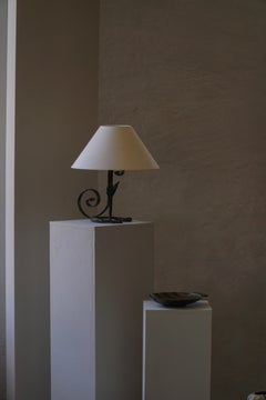 Danish Art Nouveau, Wrought Iron Table Lamp, Early 20th Century