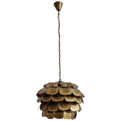 brutalist pendant light Danish Artichoke Brass Brutalist Pendant by Svend Aage Holm Sorensen, 1960s