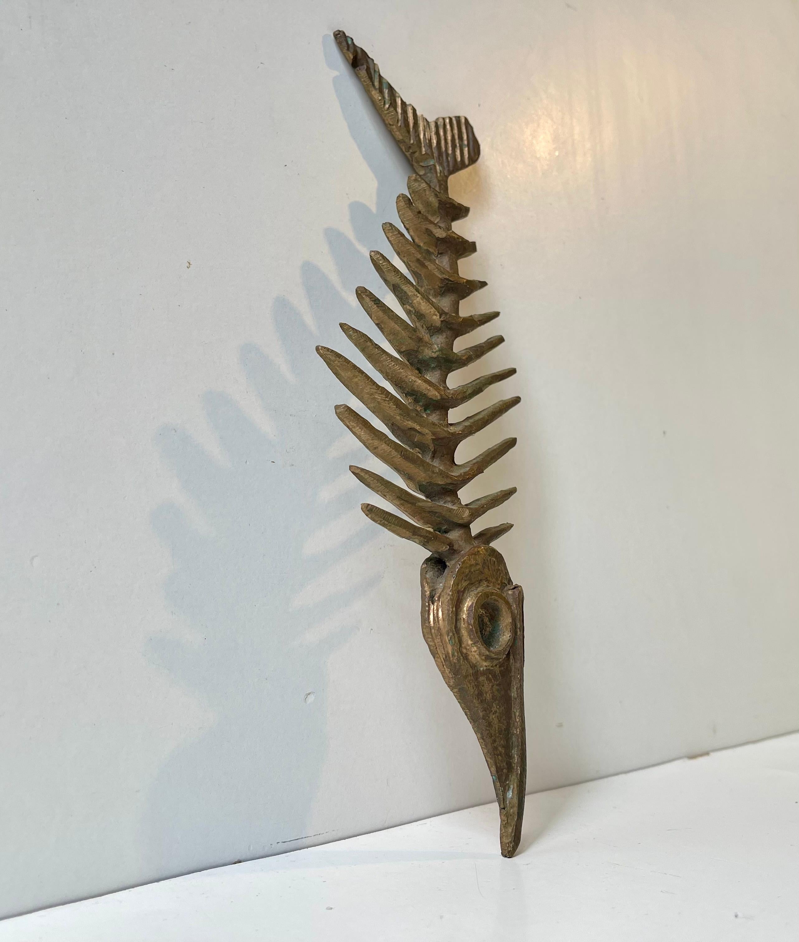 Der dänische Künstler Peder E. Madsen Brutalistisches Urzeit-Schwertfisch-Skelett aus Bronze im Angebot 4