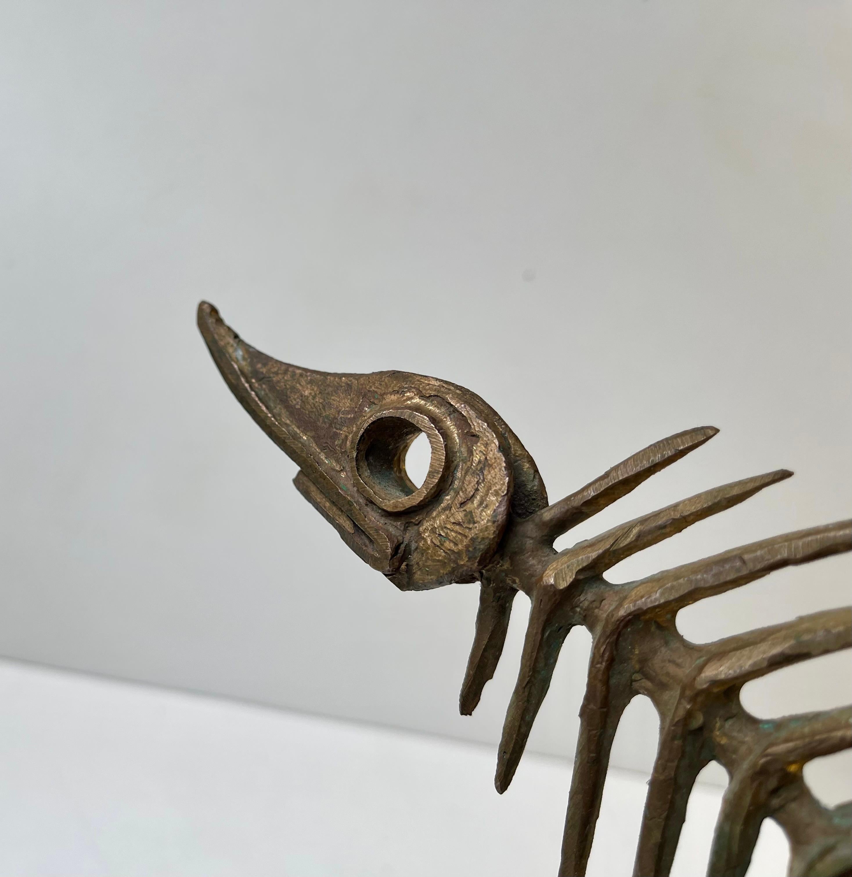 Der dänische Künstler Peder E. Madsen Brutalistisches Urzeit-Schwertfisch-Skelett aus Bronze (Dänisch) im Angebot