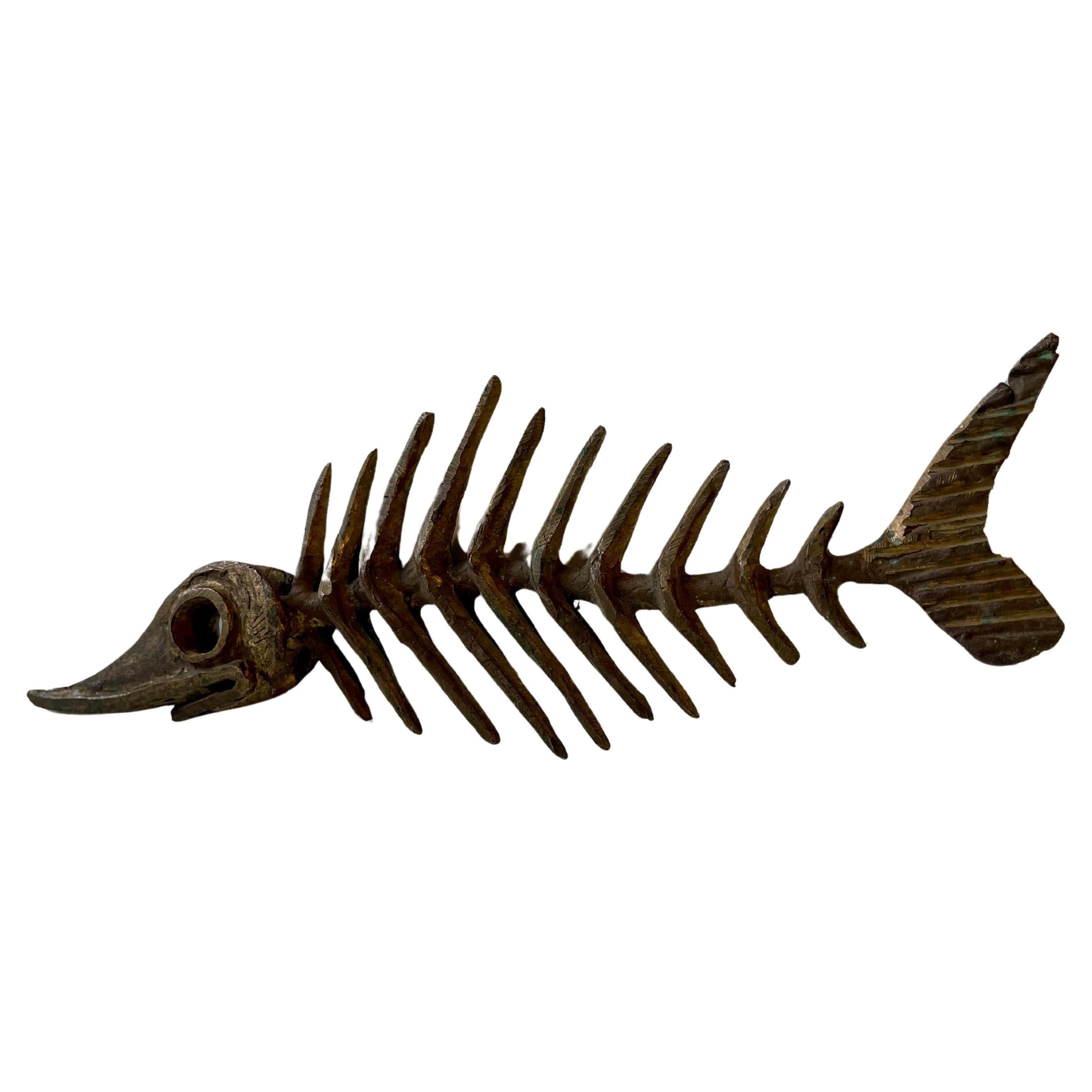 Der dänische Künstler Peder E. Madsen Brutalistisches Urzeit-Schwertfisch-Skelett aus Bronze im Angebot