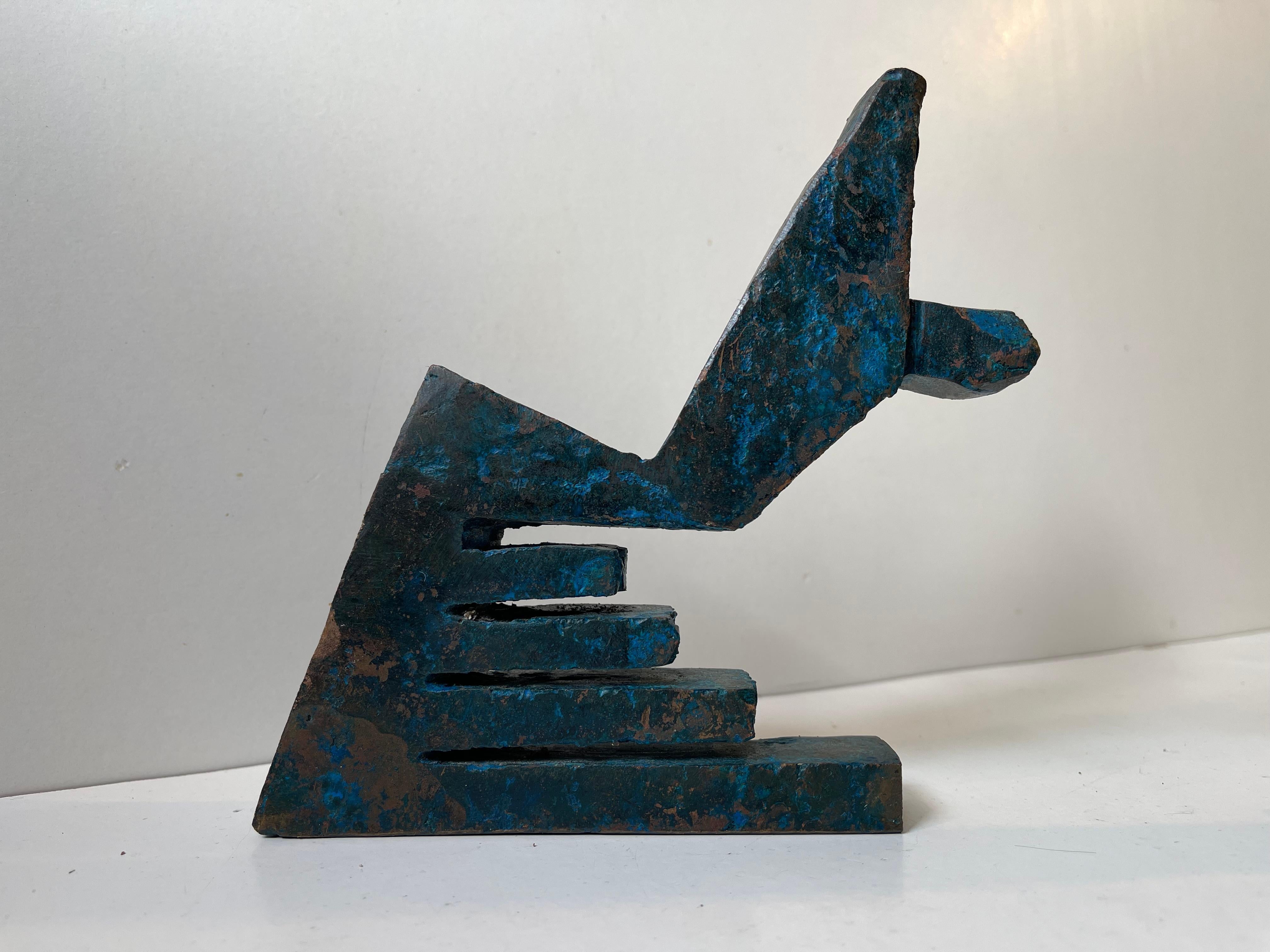 Artista danés Peder Evald Madsen - Esculturas Brutalistas de Bronce, años 80 en venta 5