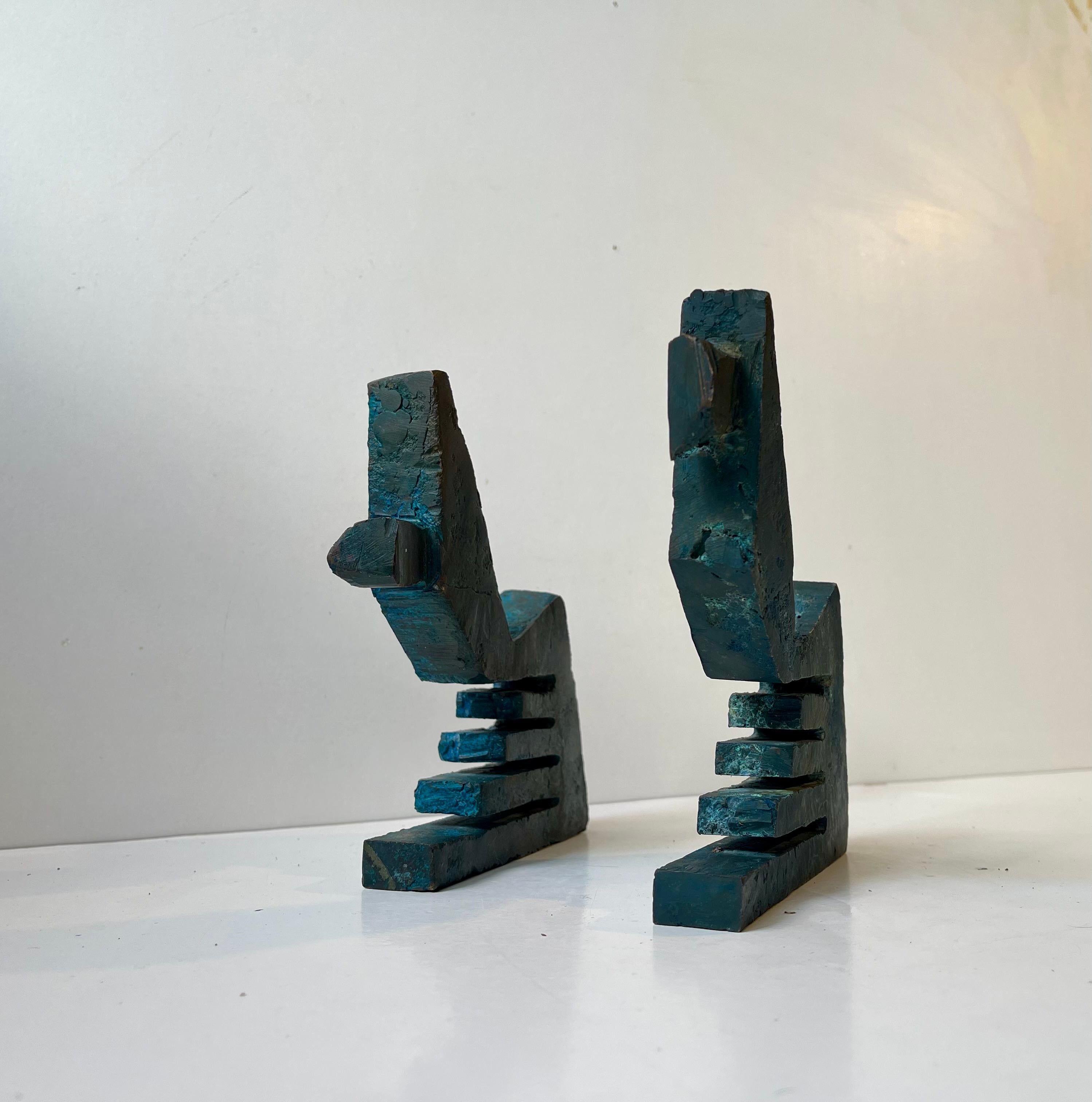 Artista danés Peder Evald Madsen - Esculturas Brutalistas de Bronce, años 80 Danés en venta