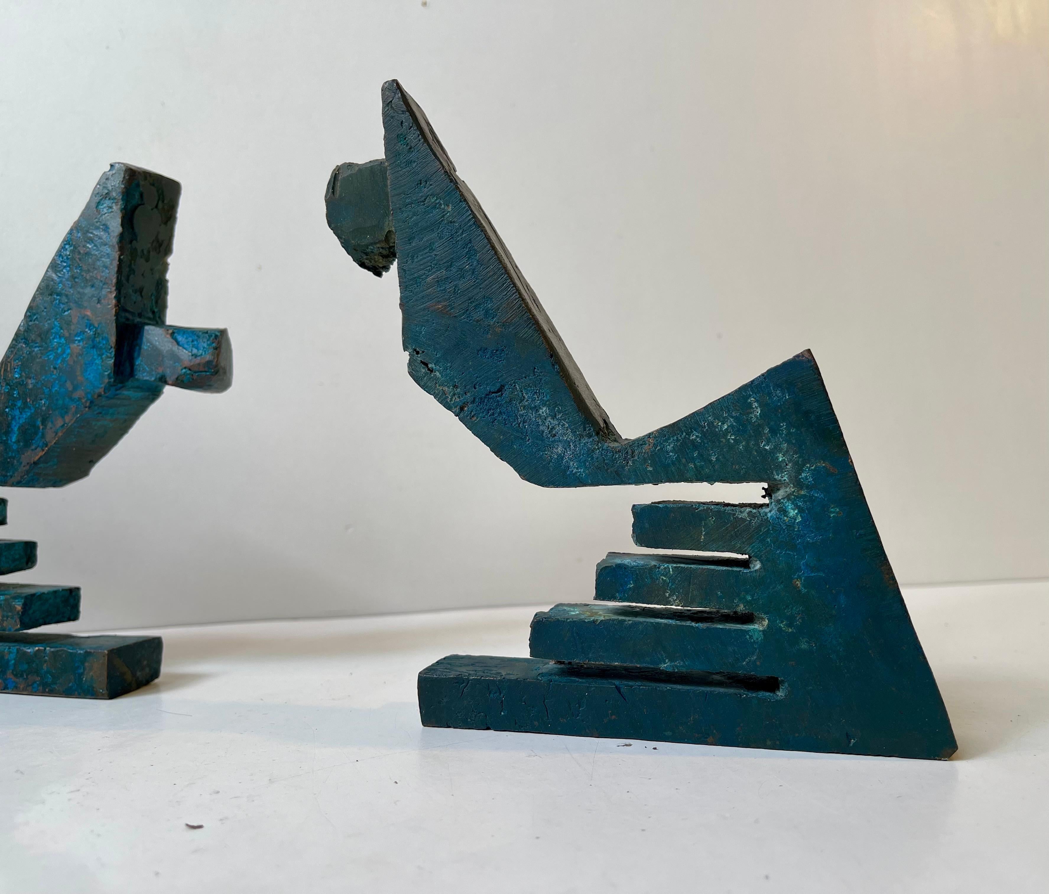 Artista danés Peder Evald Madsen - Esculturas Brutalistas de Bronce, años 80 Patinado en venta