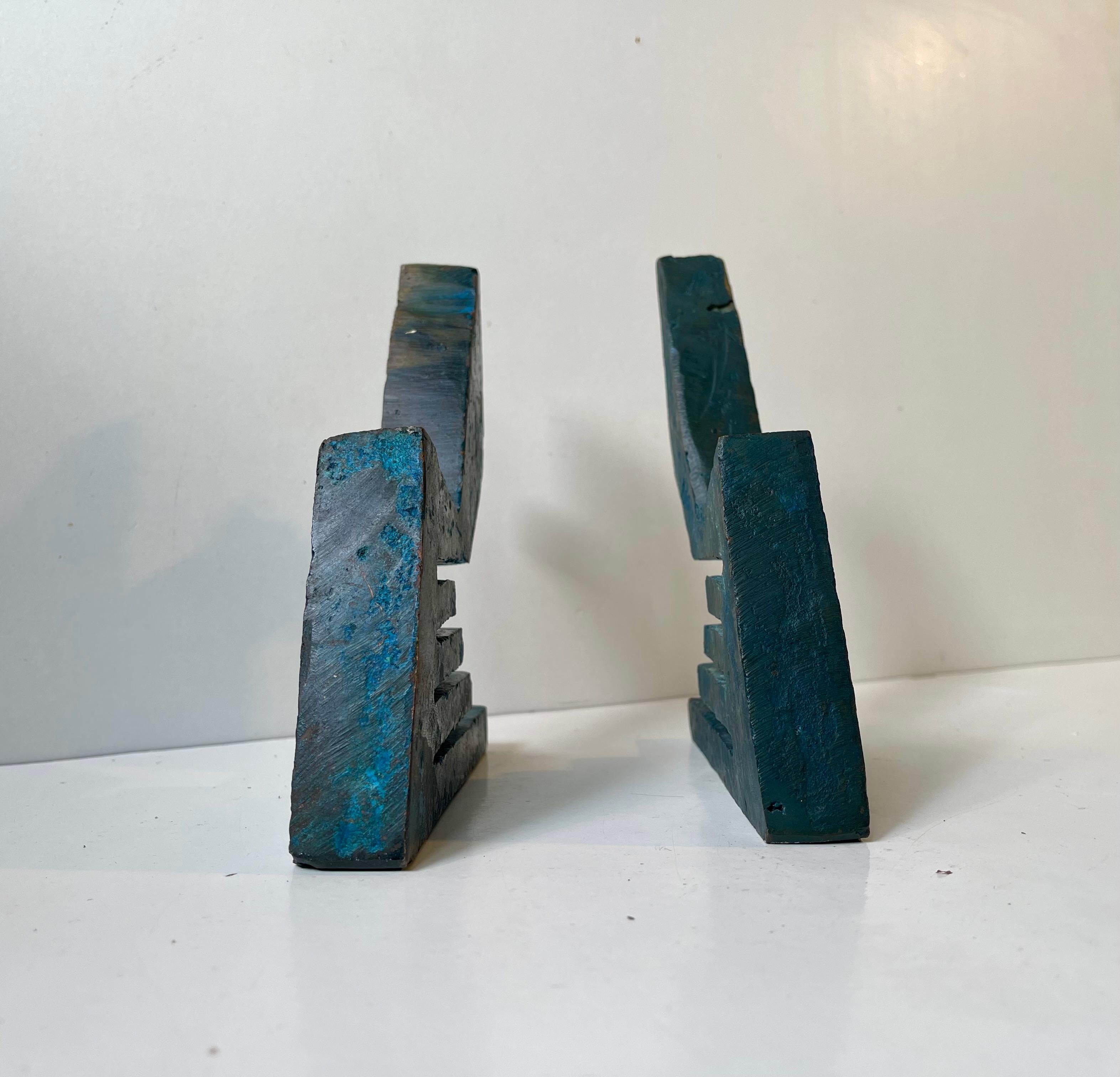Artista danés Peder Evald Madsen - Esculturas Brutalistas de Bronce, años 80 siglo XX en venta