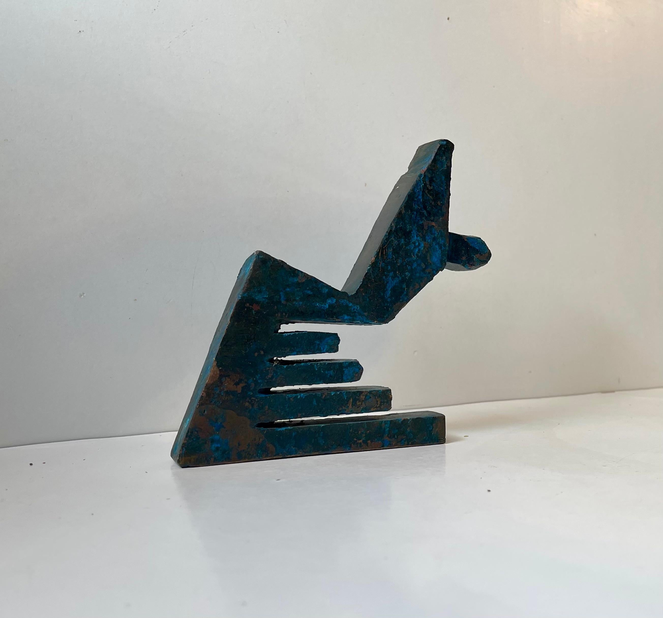 Artista danés Peder Evald Madsen - Esculturas Brutalistas de Bronce, años 80 en venta 2