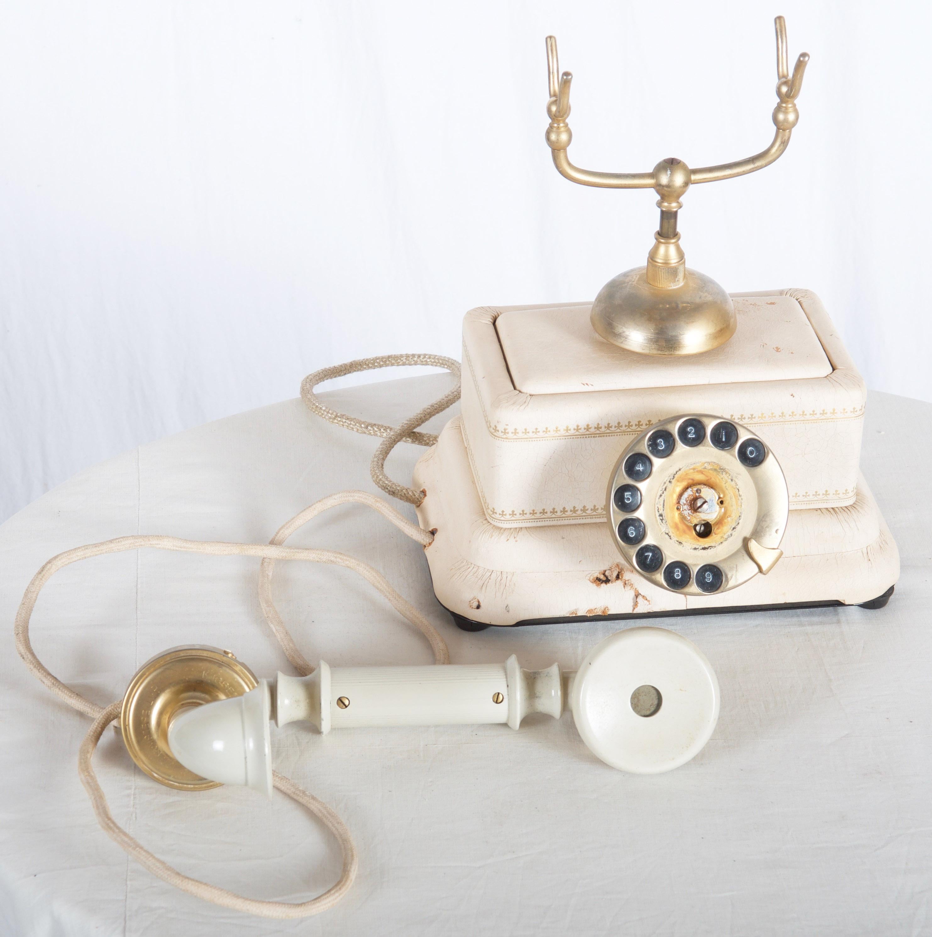Mid-20th Century Danish Bakelite Table Phone from the 1940s For Sale