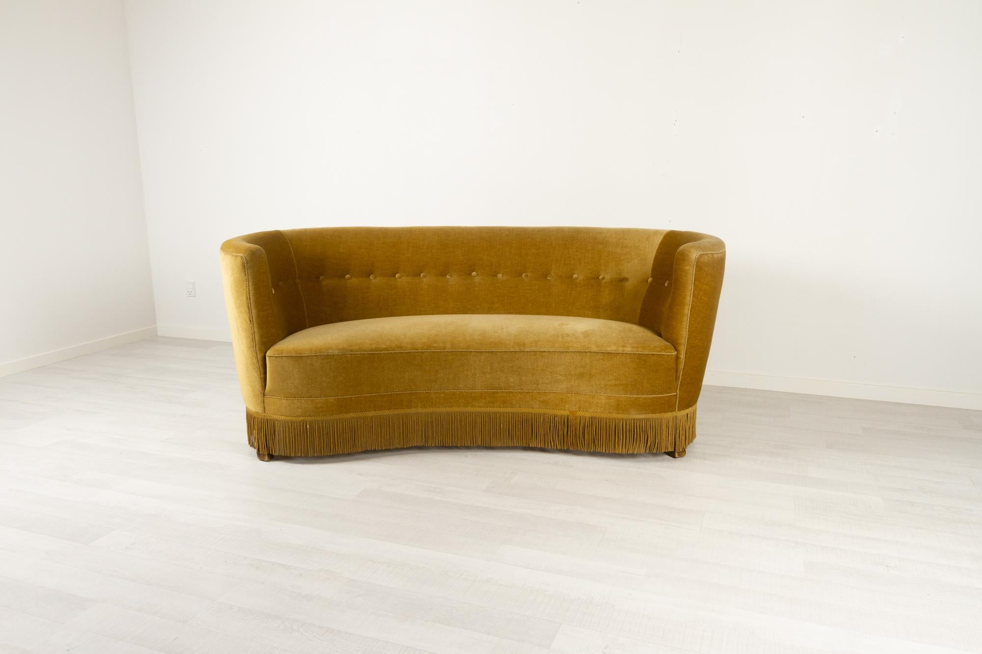 Mid-Century Modern Danish Banana Sofa, 1940s