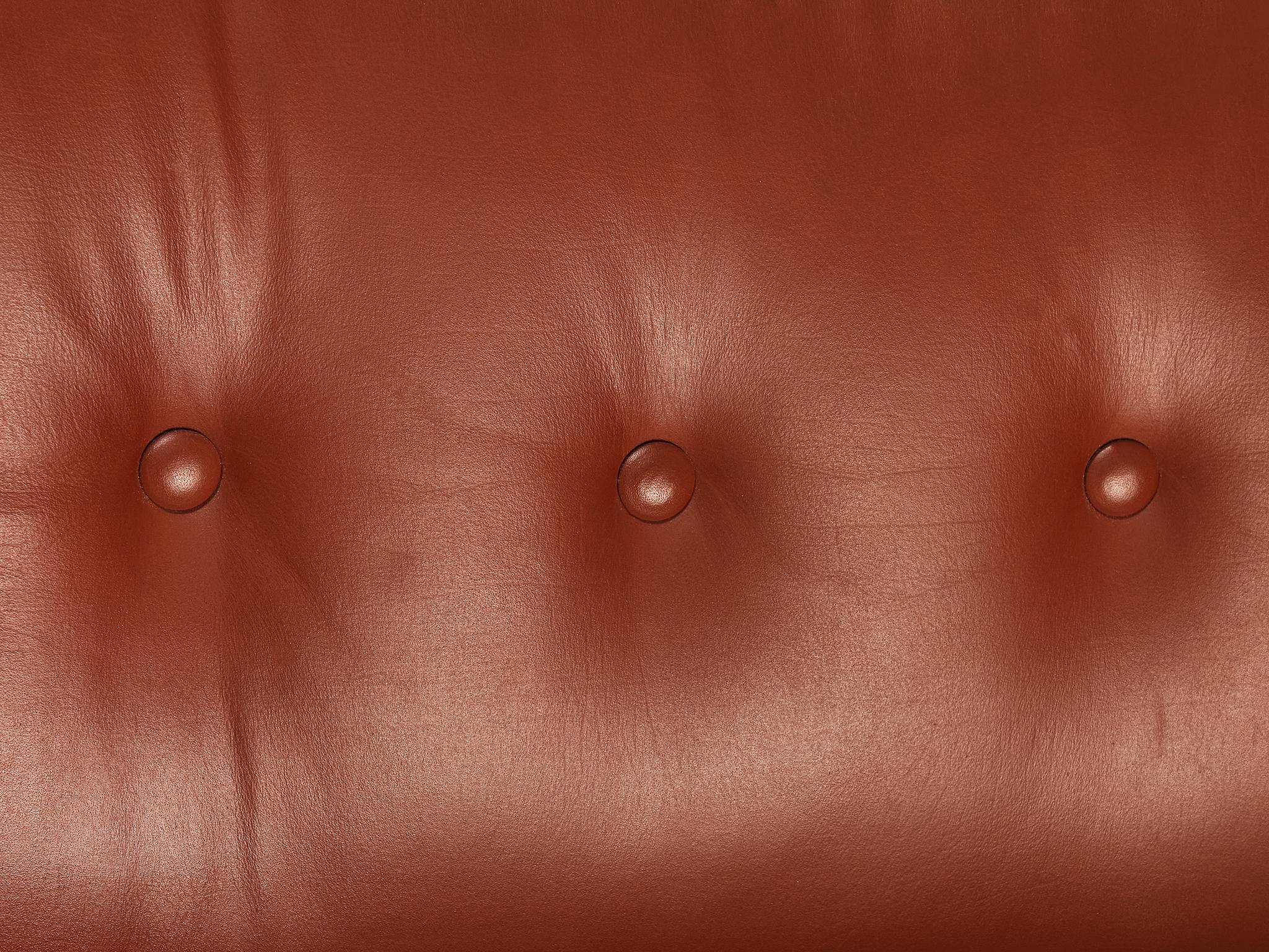 Danish Banana Sofa in Cognac Brown Leather  For Sale 1