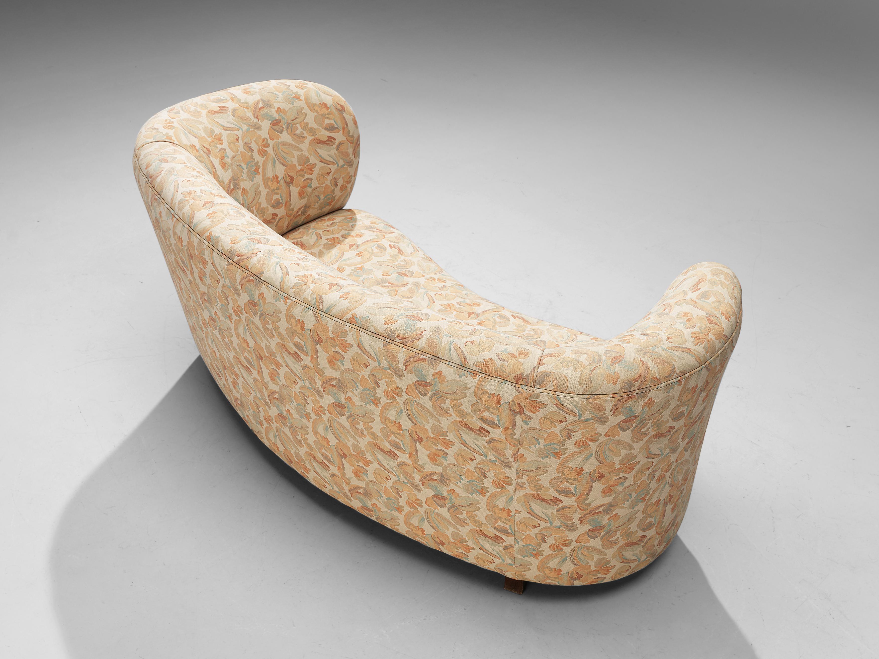 Danish 'Banana' Sofa in Floral Upholstery 3