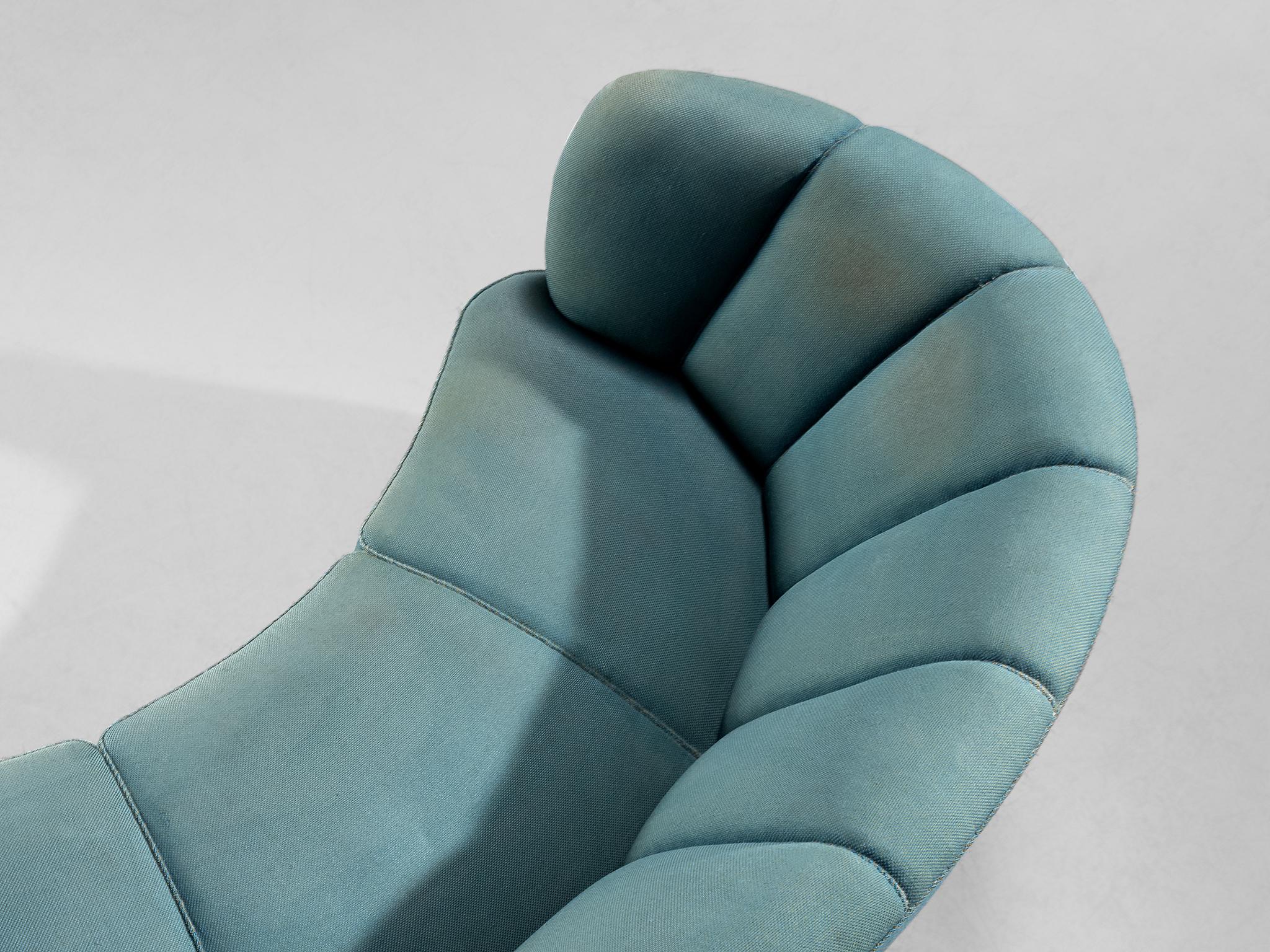 Danish Banana Sofa in Turquoise Upholstery  For Sale 4