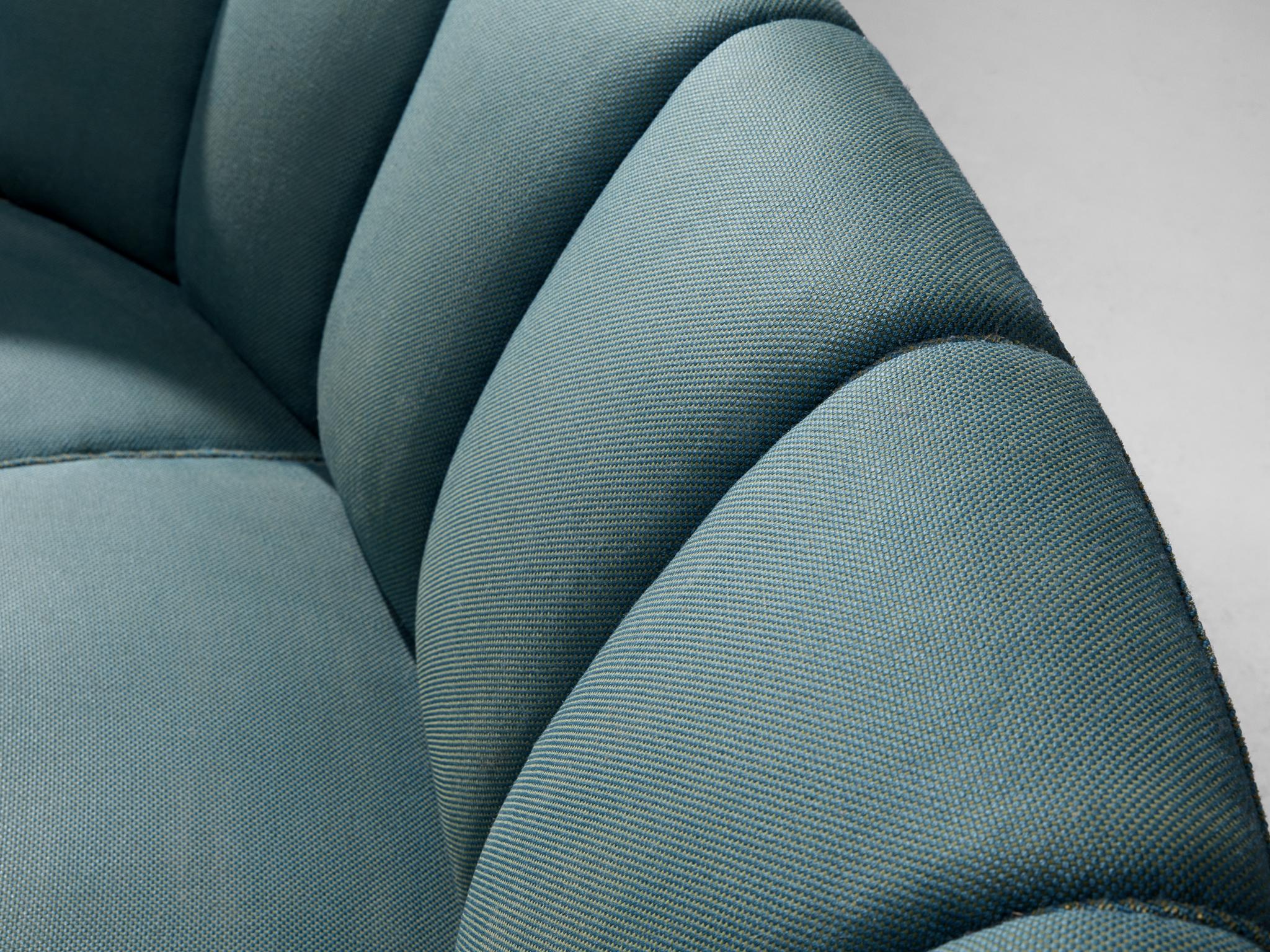Danish Banana Sofa in Turquoise Upholstery  For Sale 2