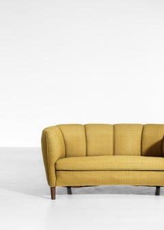 Danish Banana Sofa Yellow Scandinavian Design, 1960s