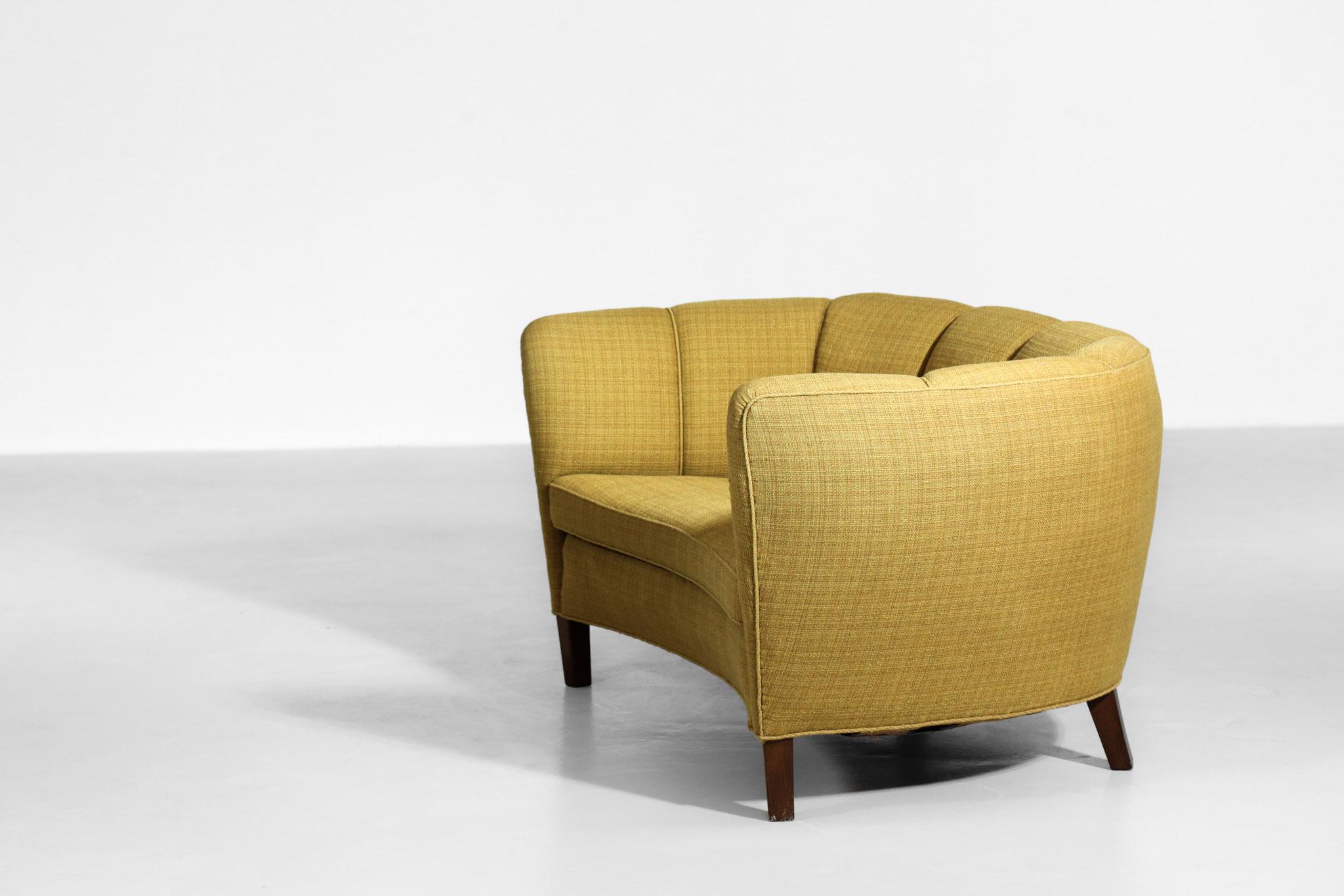 Scandinavian Modern Danish Banana Sofa Yellow Scandinavian Design, 1960s