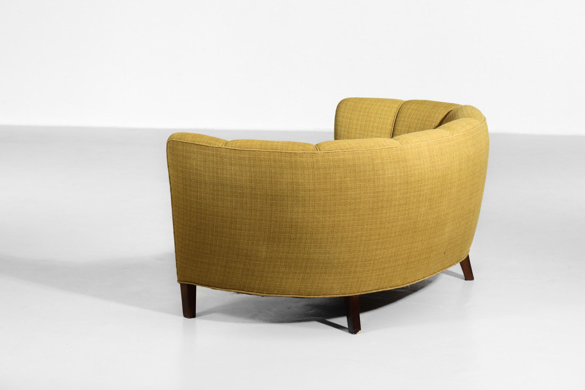 Danish Banana Sofa Yellow Scandinavian Design, 1960s In Good Condition In Lyon, FR