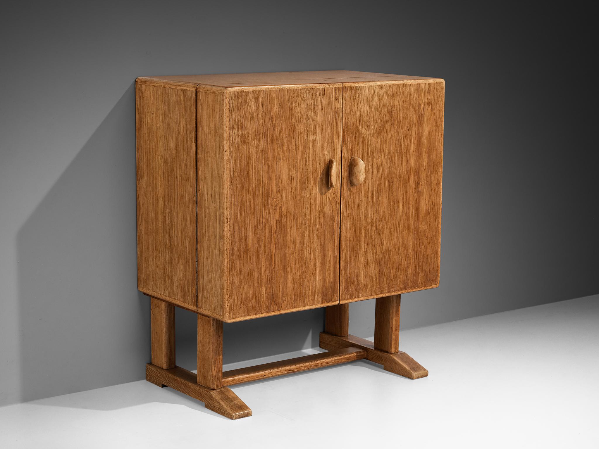 Vetro Mobile bar danese in Oak massiccio in vendita