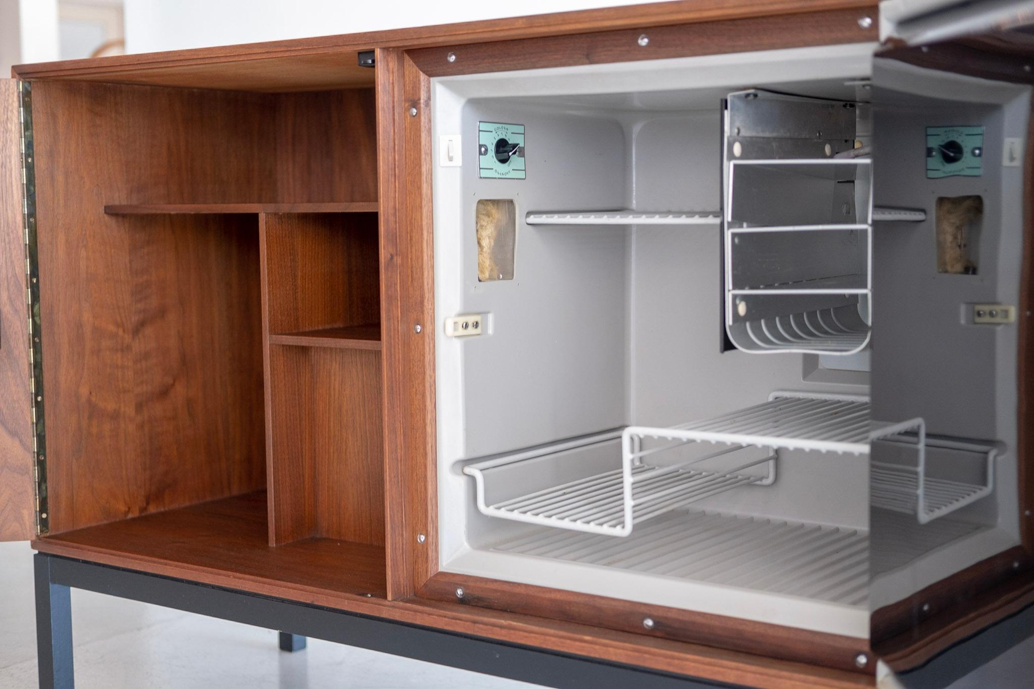 Iron Danish Bar Cabinet with Refrigerator by Silkeborg