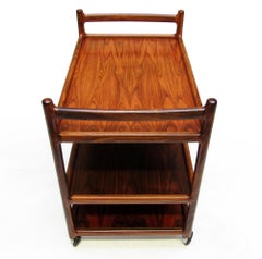 Chariot de bar danois en bois de rose par Henning Korch pour CFC Silkeborg