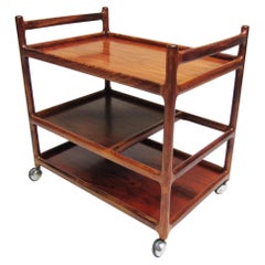 Chariot de bar danois en bois de rose par Henning Korch pour CFC Silkeborg