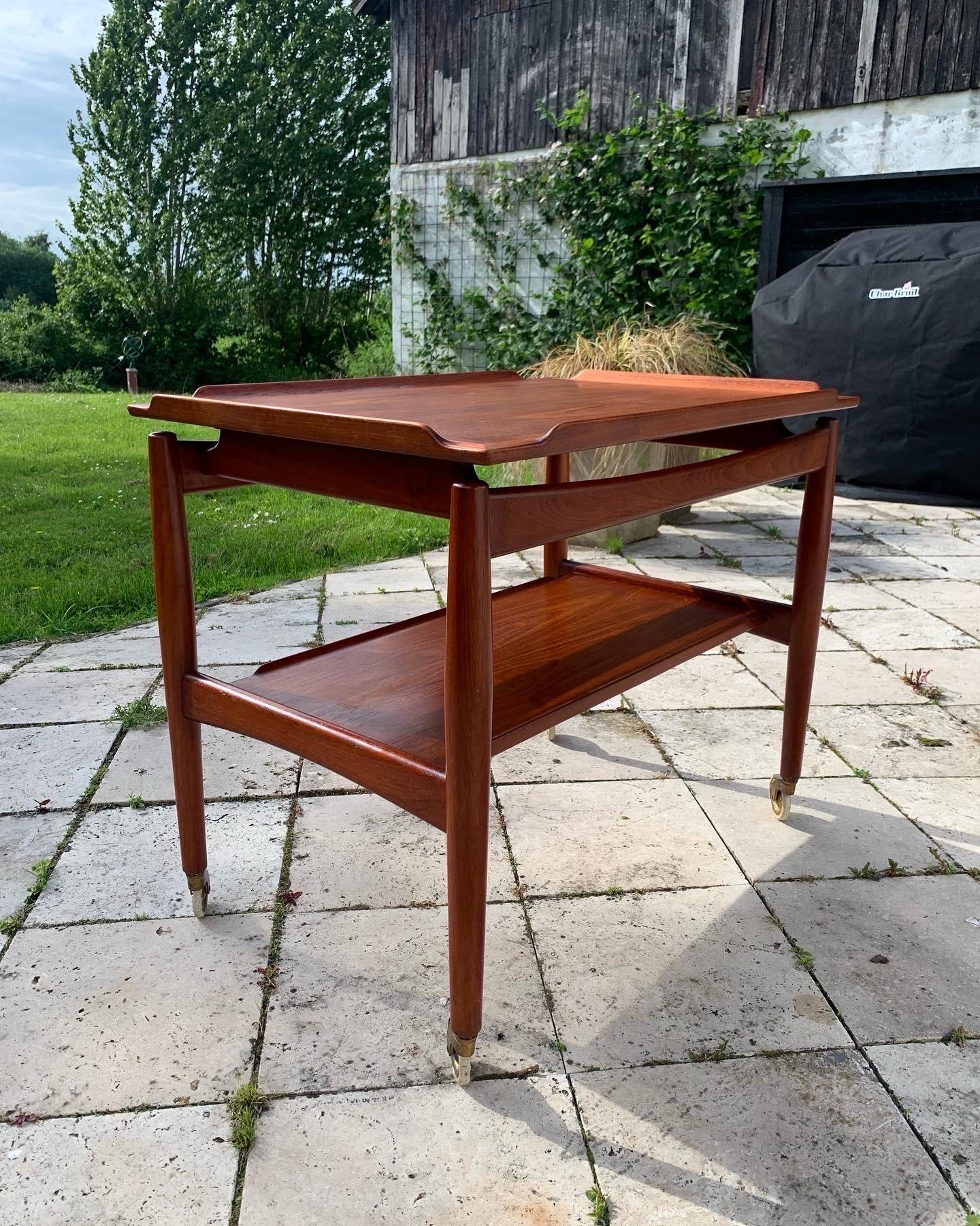 Mid-Century Modern Danish Bar Cart, Teak, 1950s