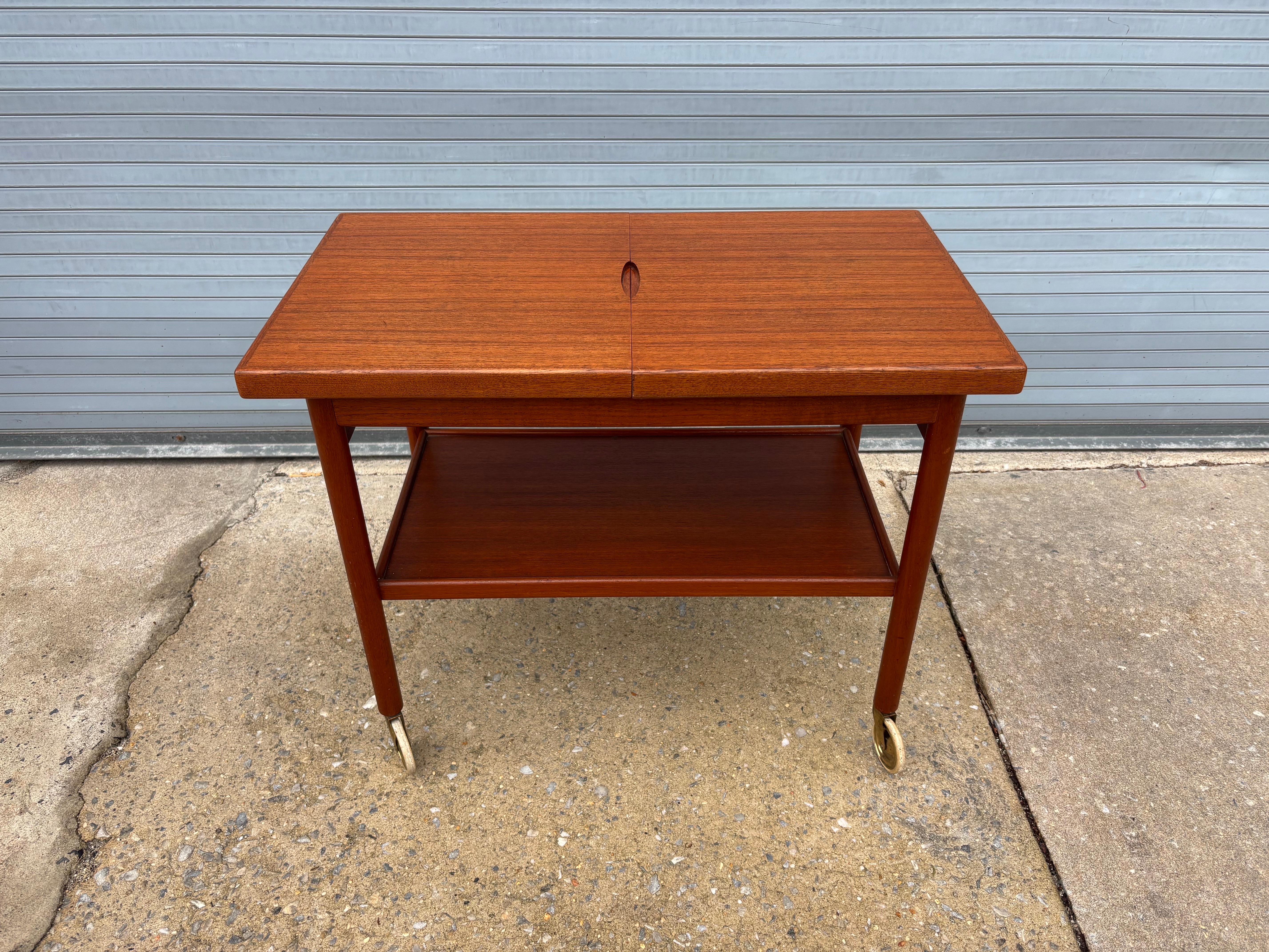 Danish Bar Cart with Sliding Top For Sale 1