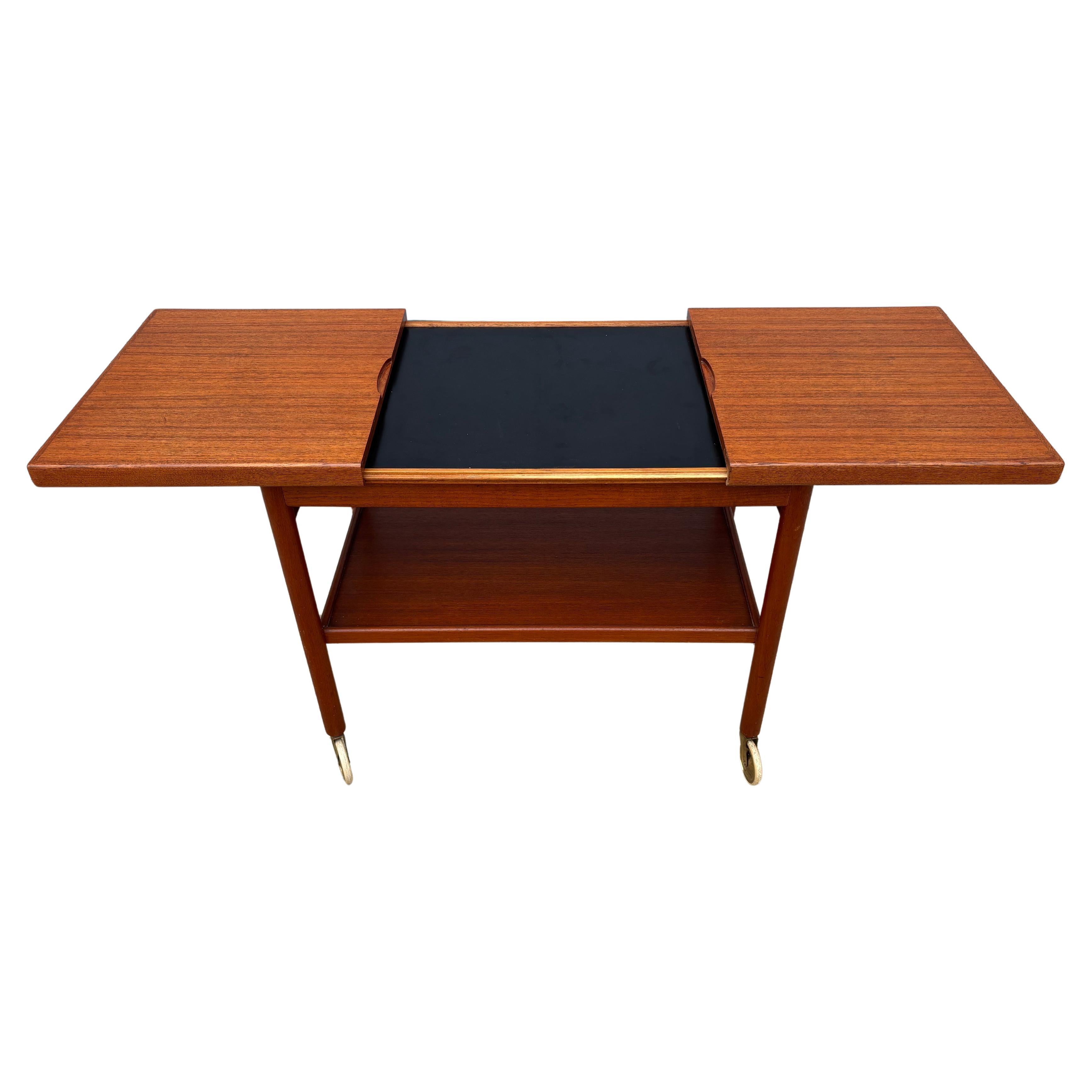 Danish Bar Cart with Sliding Top For Sale