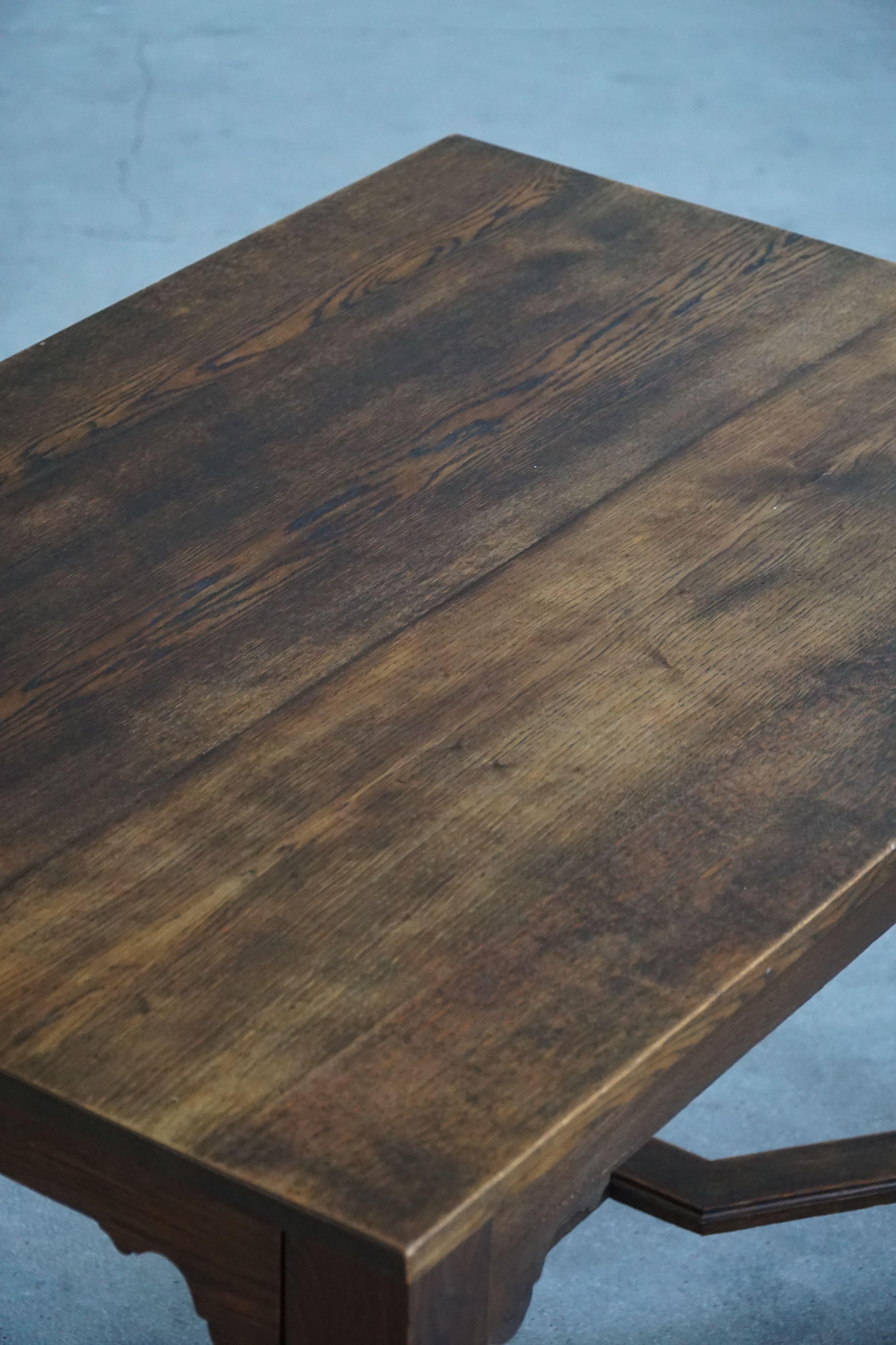 Danish Baroque-Inspired Oak Desk / Dining Table with Barley Twist Legs, 1900s For Sale 3