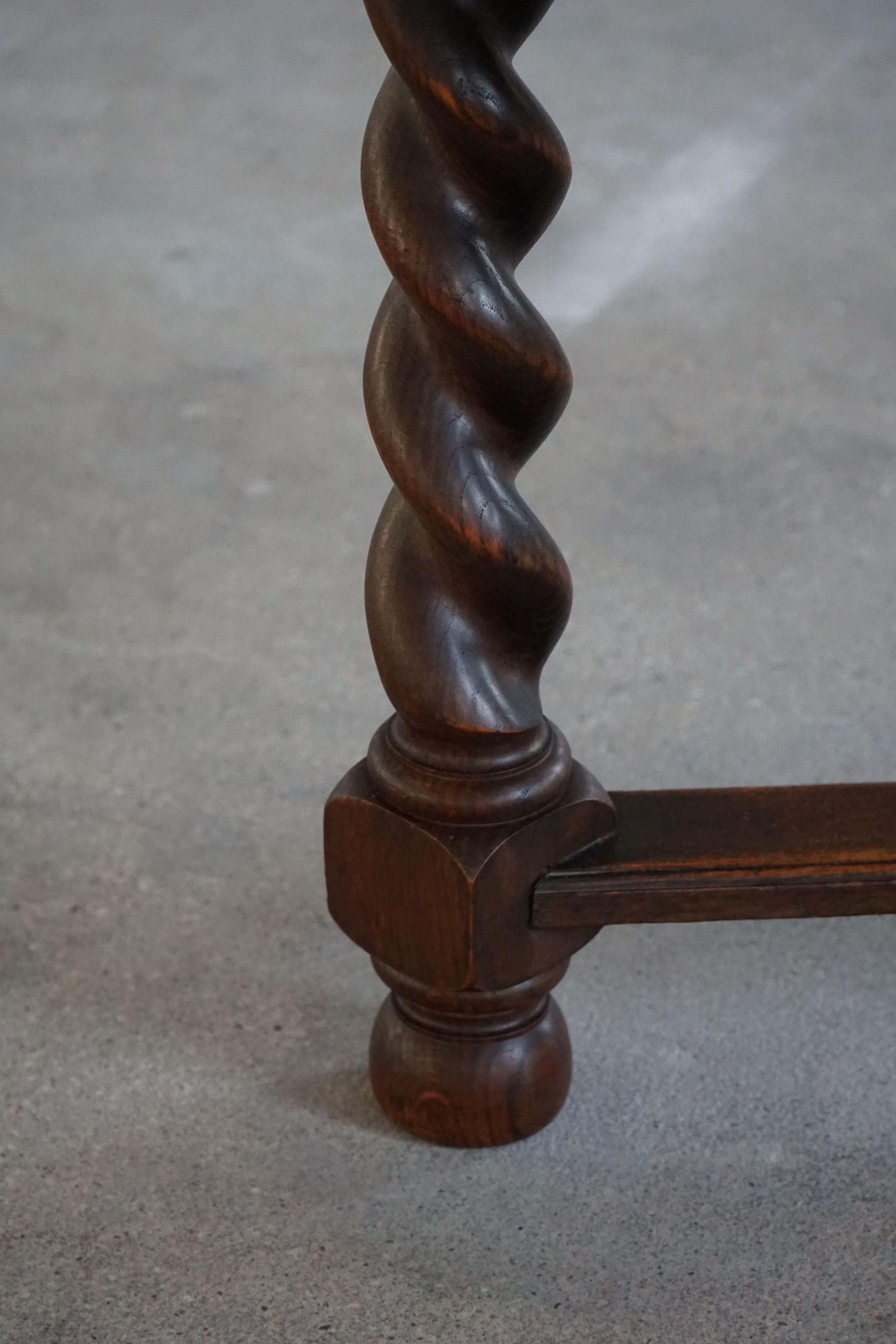 Danish Baroque-Inspired Oak Desk / Dining Table with Barley Twist Legs, 1900s For Sale 2