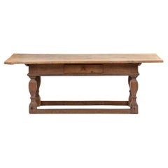 Antique Danish Baroque Oak Table with Presumed Castle Provenance