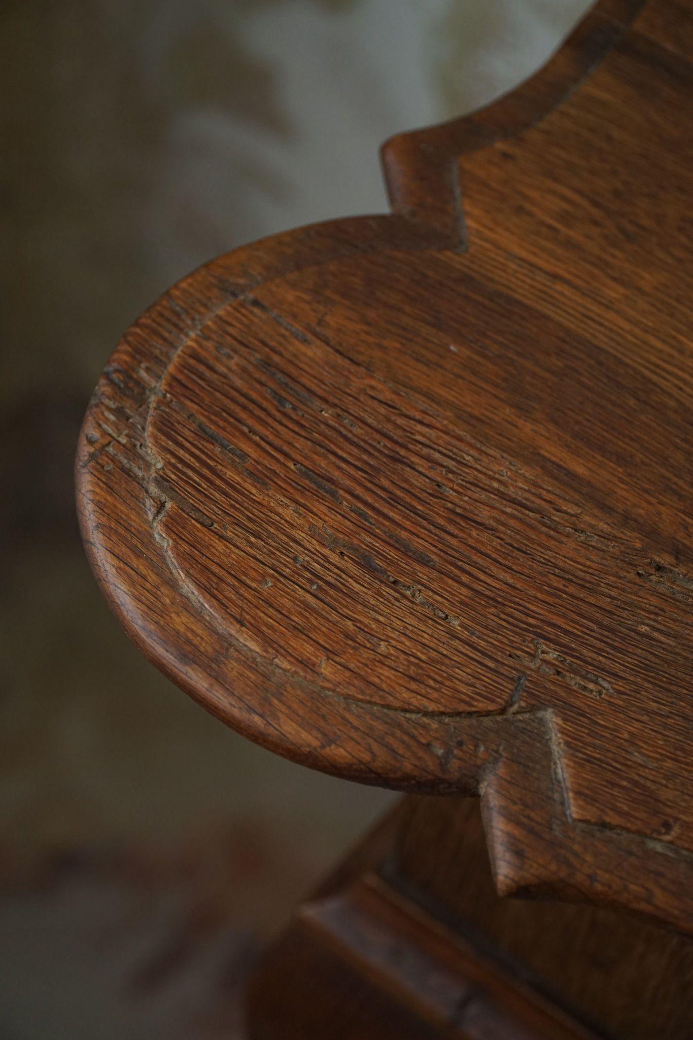 Danish Baroque Style Entry Table in Solid Oak, By a Danish Cabinetmaker, 1920s For Sale 9