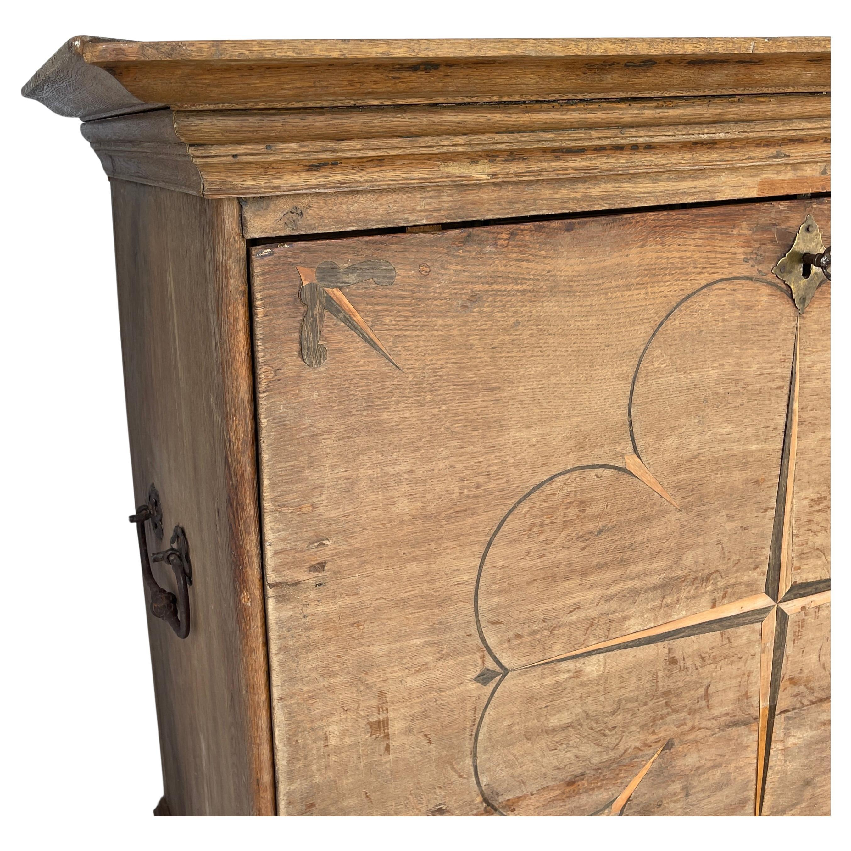 Danish Baroque Writing Cabinet With Nautical Compass Decor, Circa 1740's   For Sale 4
