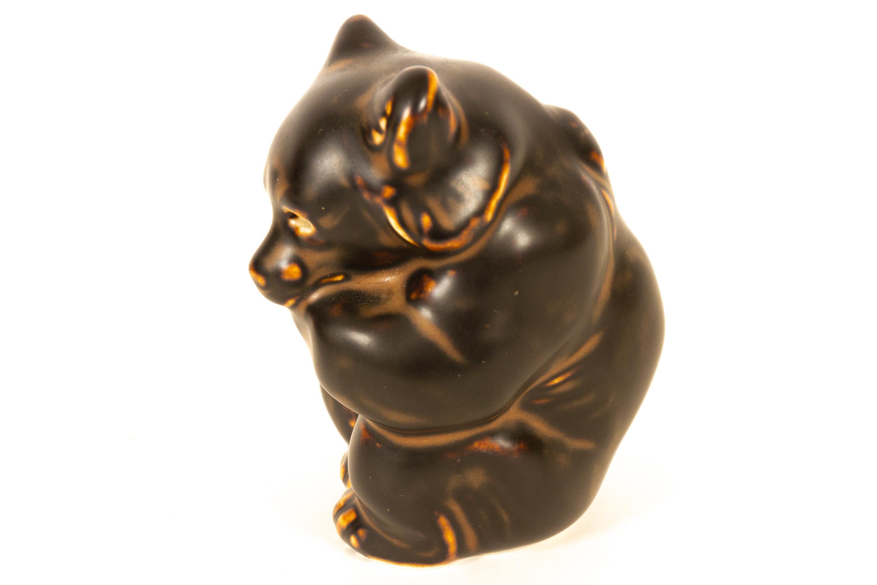 Figurine di cuccioli d'orso danesi di Knud Kyhn per Royal Copenhagen, anni '50, set di 4 pezzi in vendita 3