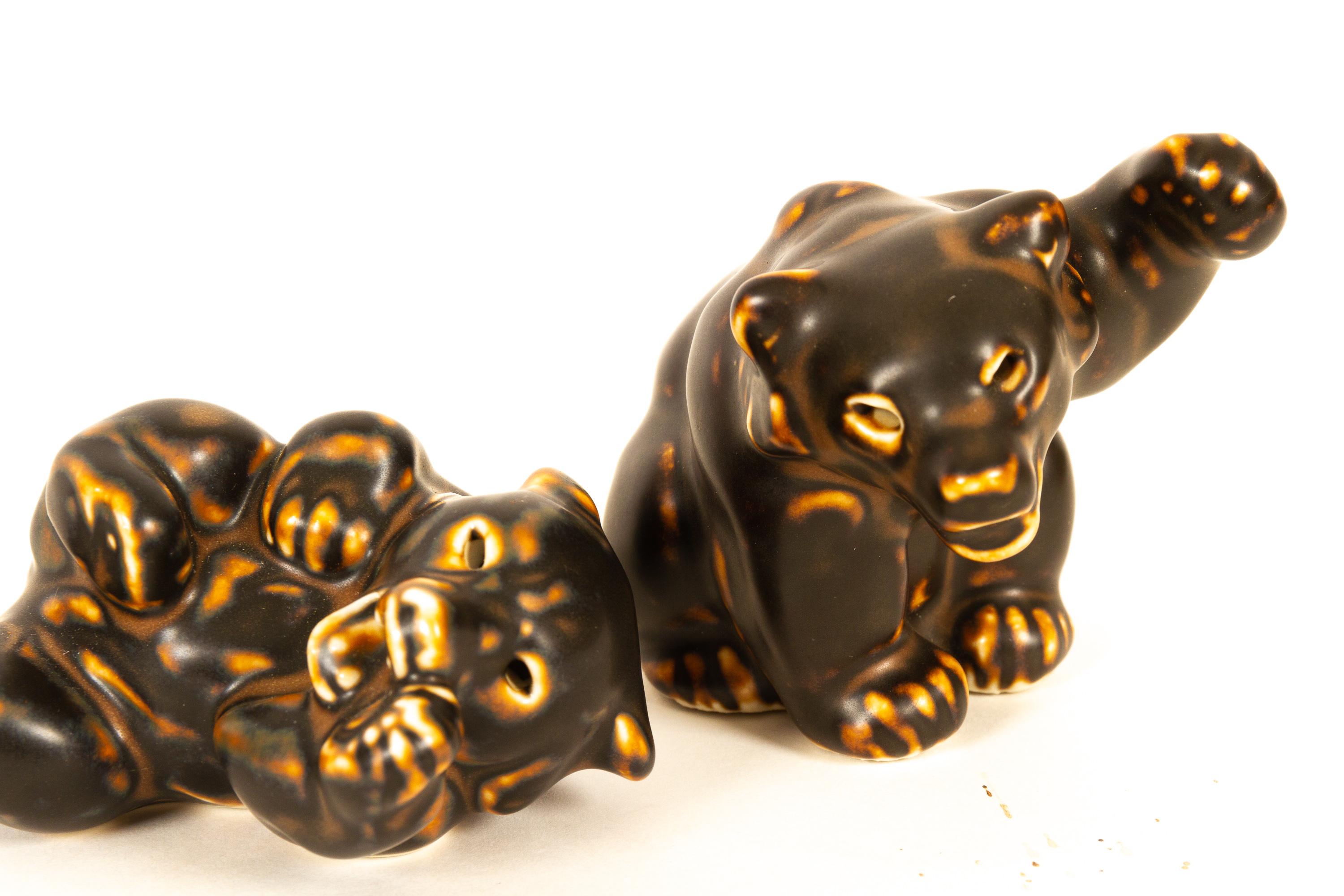 Danish Bear Cubs Figurines by Knud Kyhn for Royal Copenhagen, 1950s, Set of 4 In Good Condition For Sale In Asaa, DK