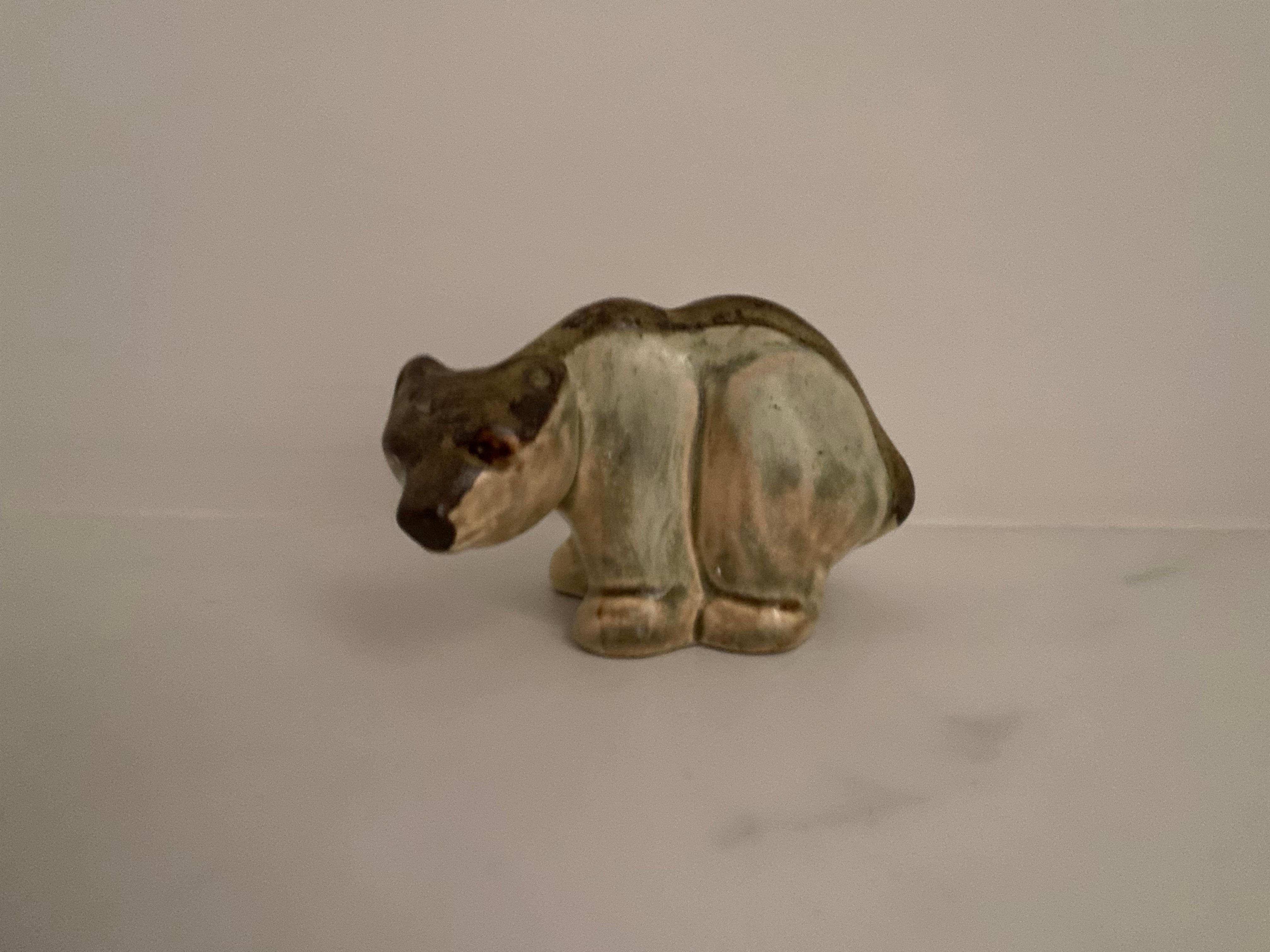 Mid-Century Modern Danish Bear Sculpture by Soholm Pottery For Sale