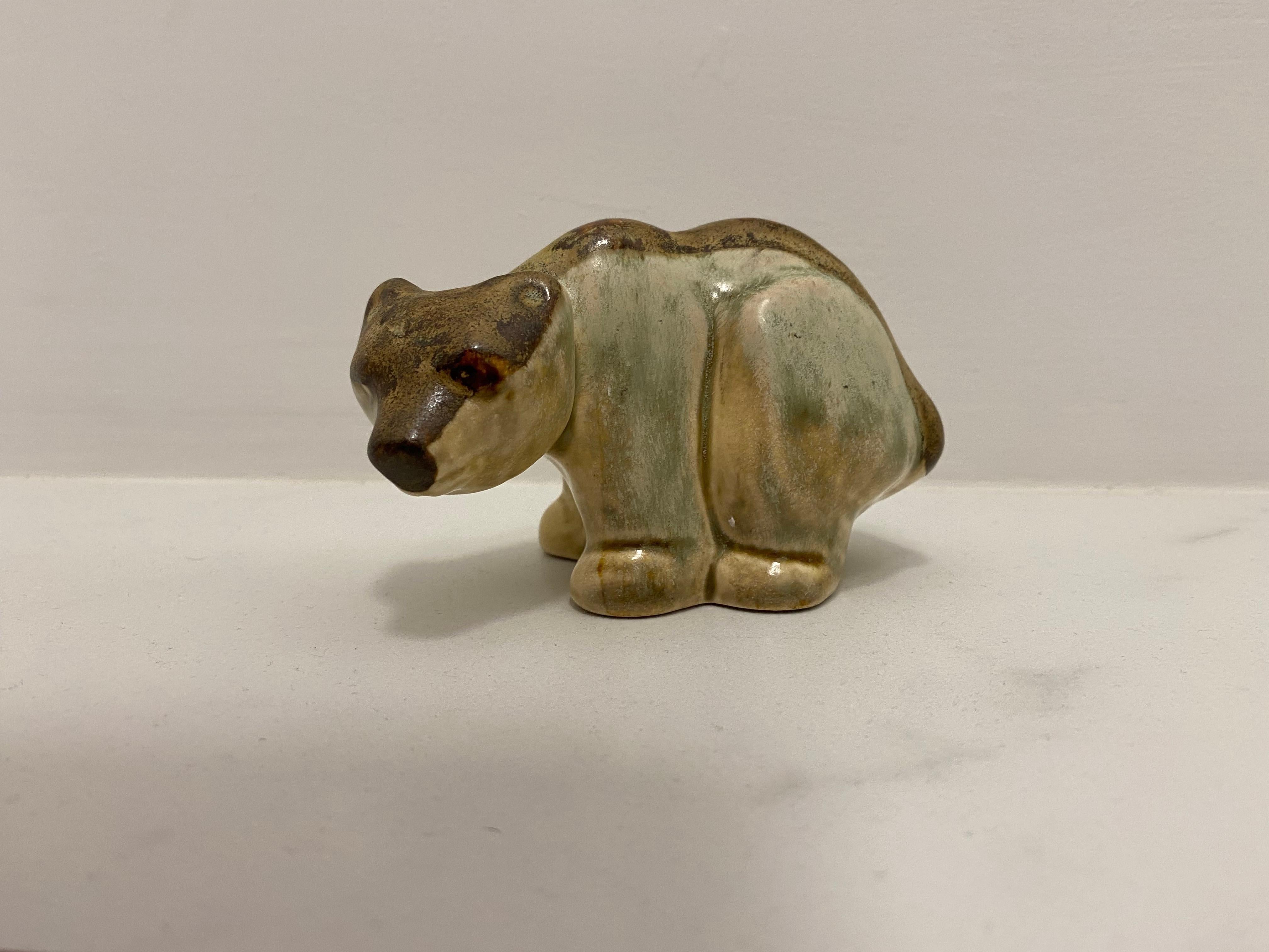 Danish Bear Sculpture by Soholm Pottery In Good Condition For Sale In Waddinxveen, ZH