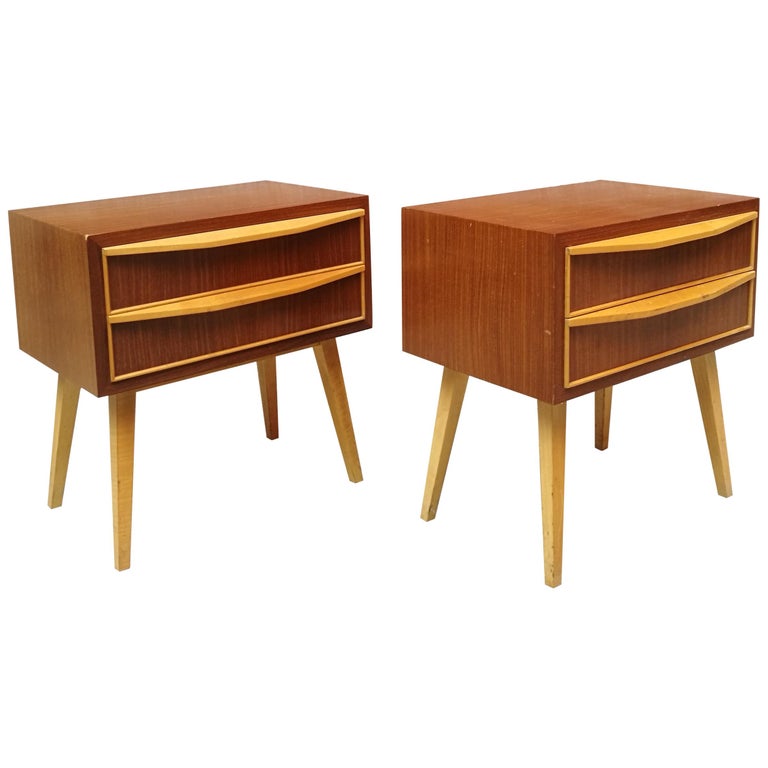 Danish Bedside Tables in Teak from 1960s at 1stDibs 60s bedside table