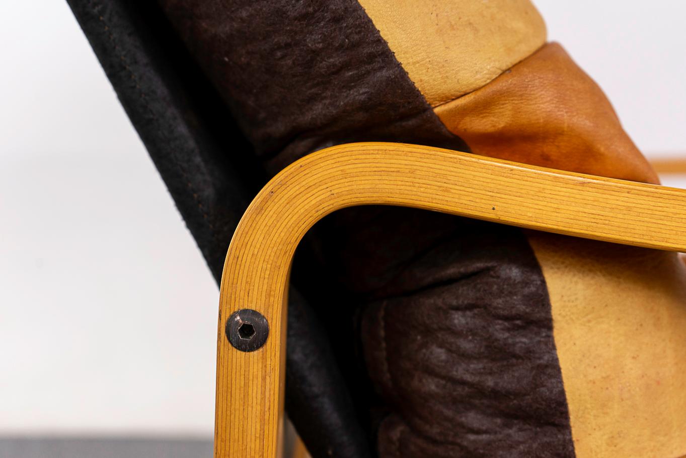 Dänischer Sessel aus Buche und Leder  5