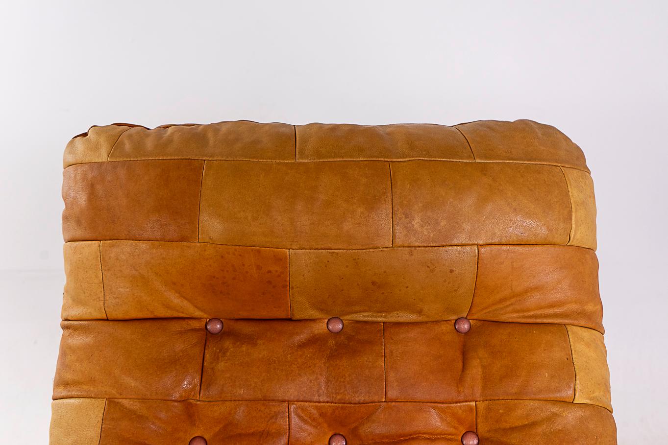 Danish Beech & Leather Lounge Chair  For Sale 2