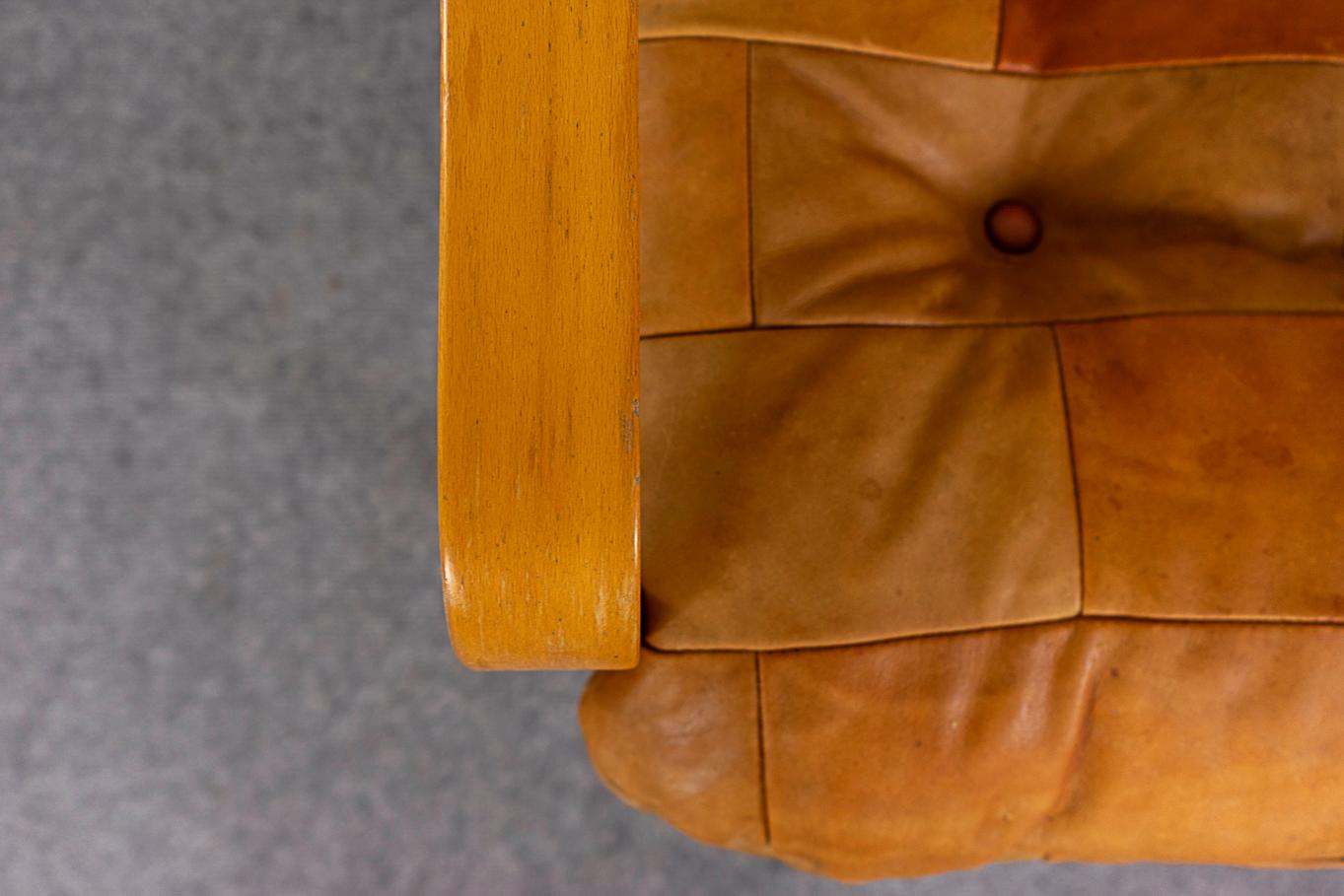 Dänischer Sessel aus Buche und Leder  3