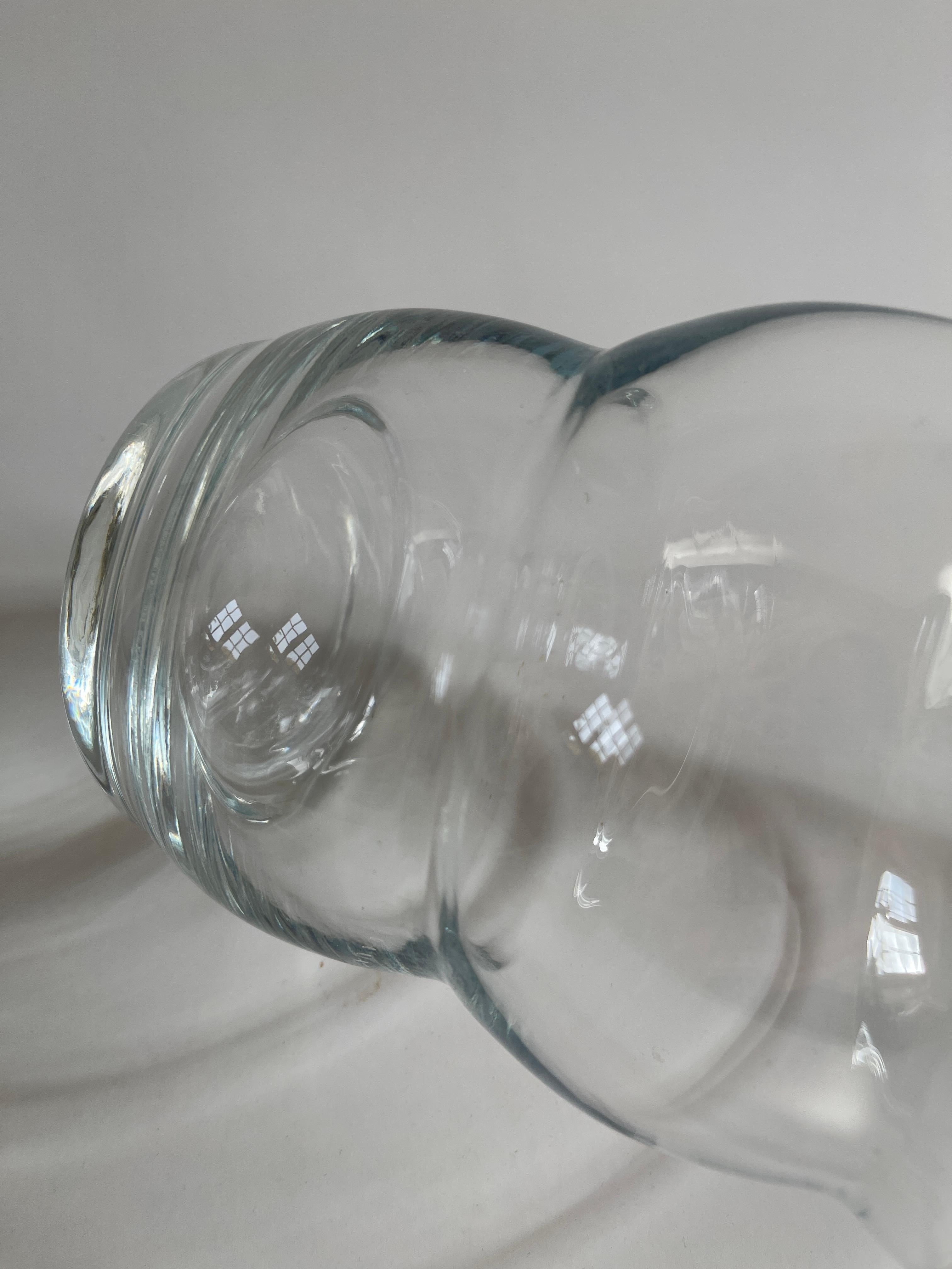 Danish Beehive Form Clear Glass Vase For Sale 4