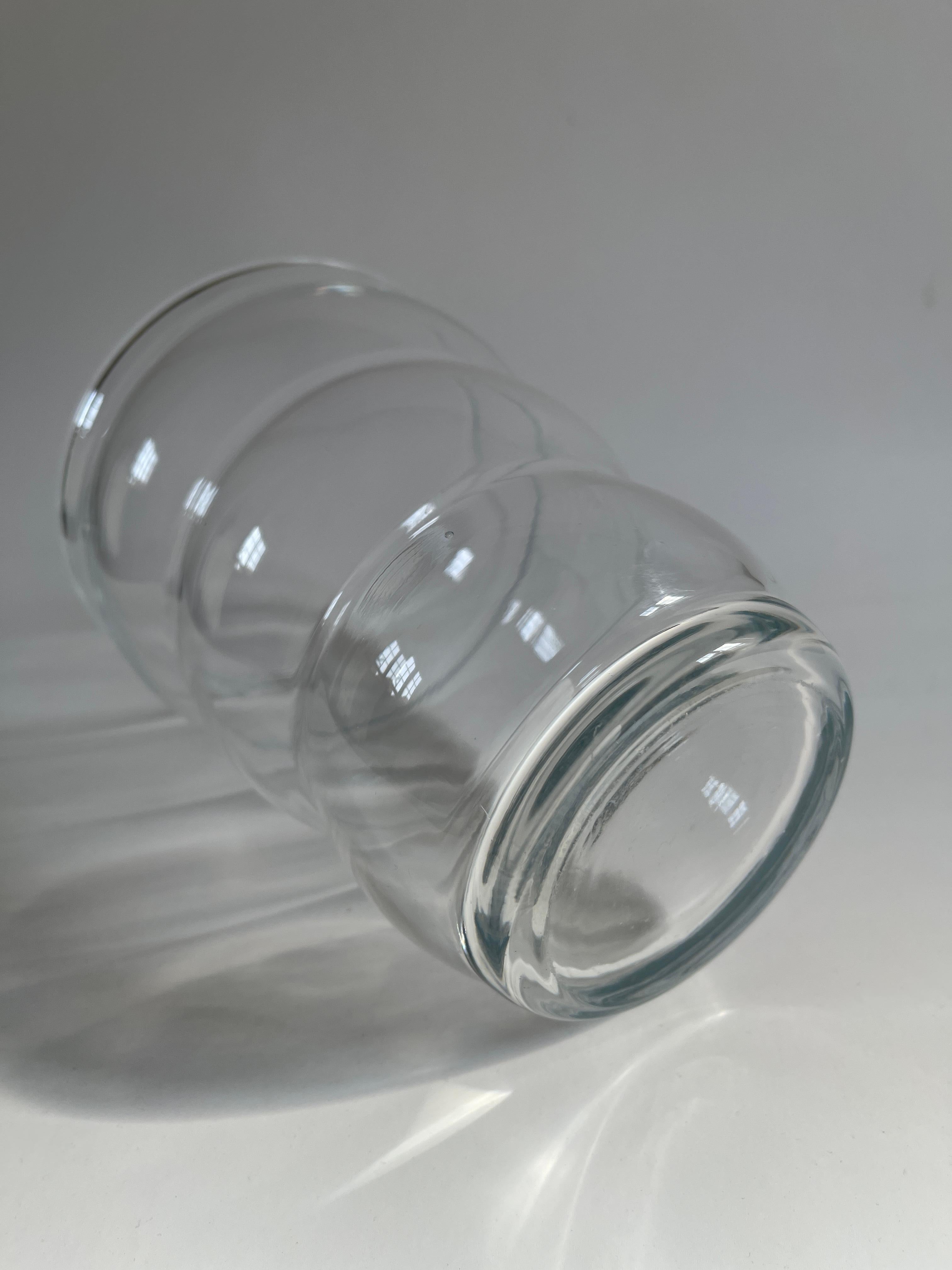 20th Century Danish Beehive Form Clear Glass Vase For Sale