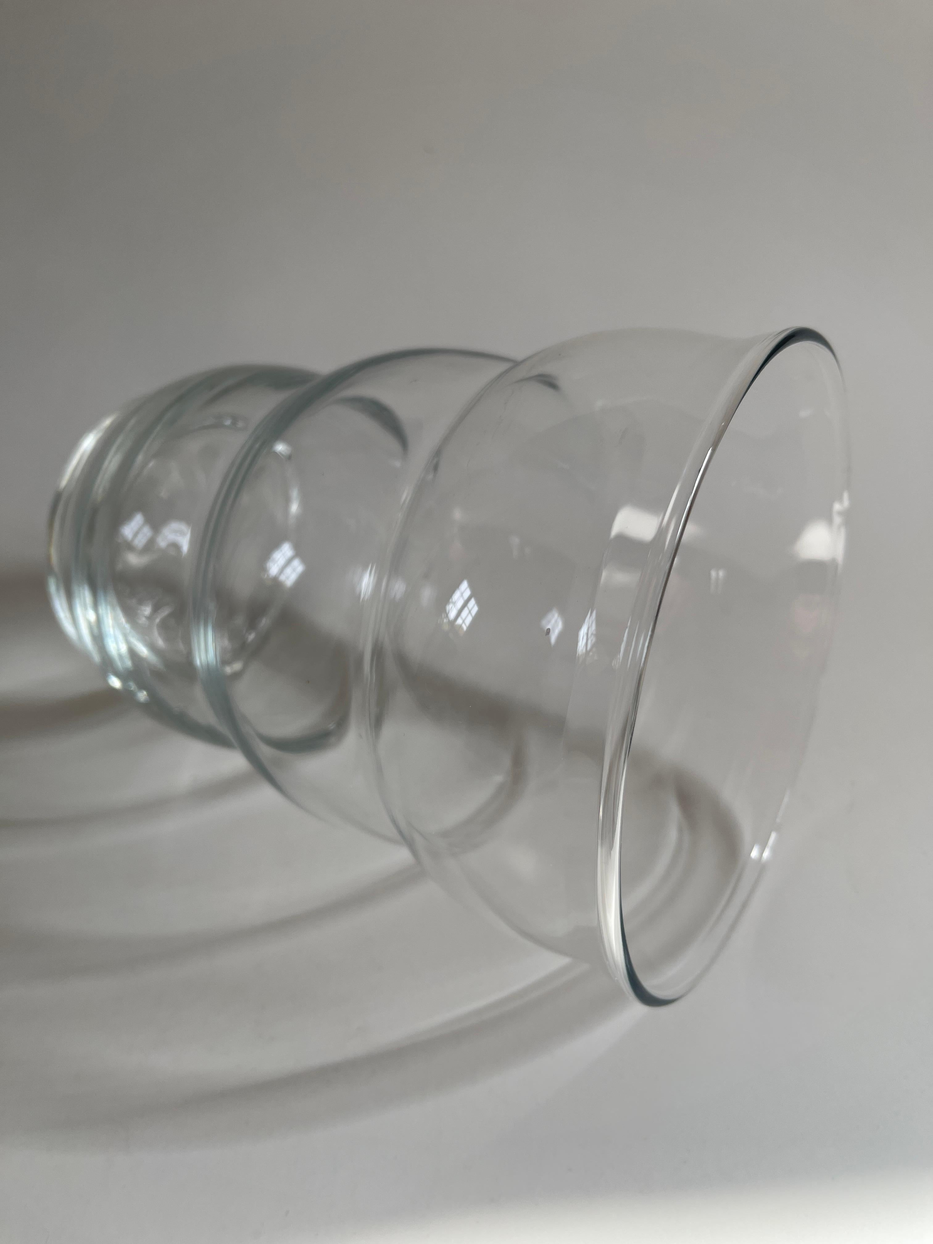 Danish Beehive Form Clear Glass Vase For Sale 3
