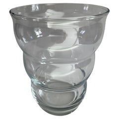 Vintage Danish Beehive Form Clear Glass Vase
