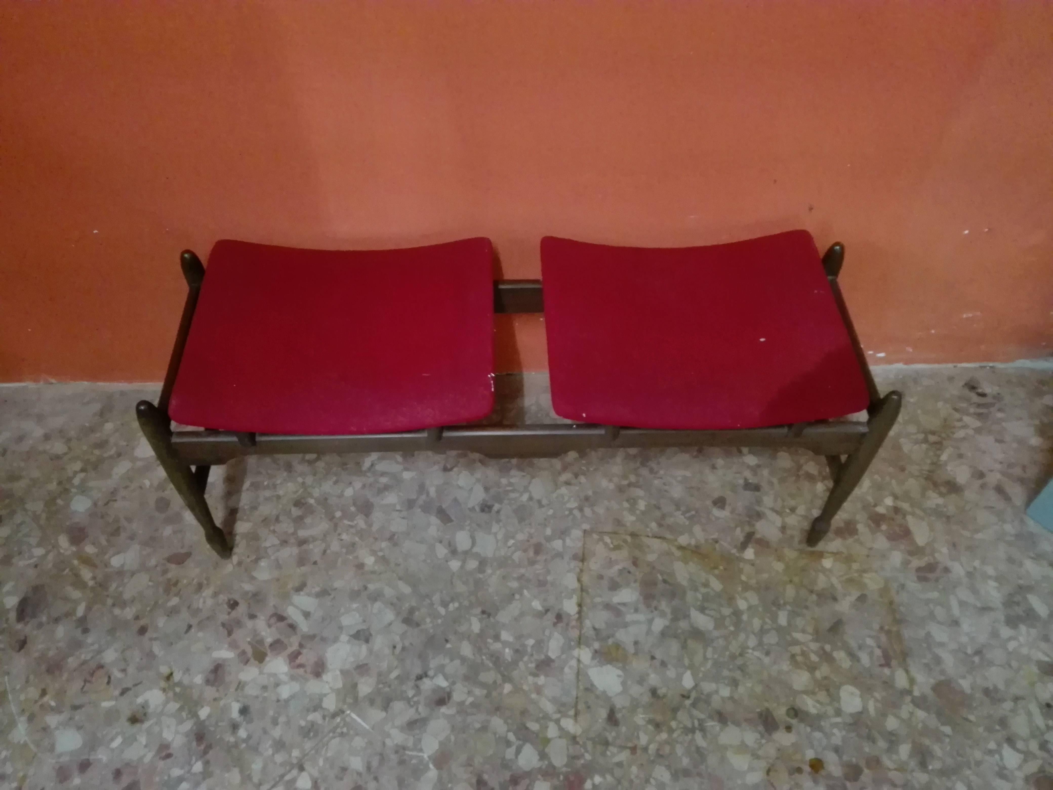 Mid-Century Modern Danish Bench with Two Seats For Sale